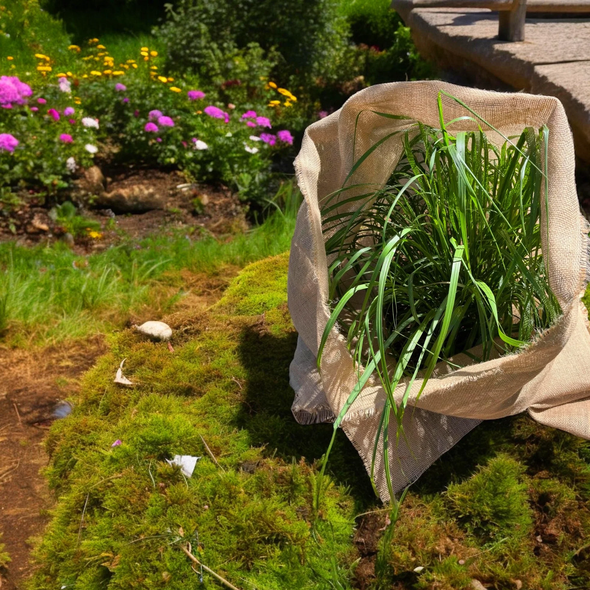 Tissu de jute 160 cm large - Tissu naturel pour plantes - Protection racines - Au mètre