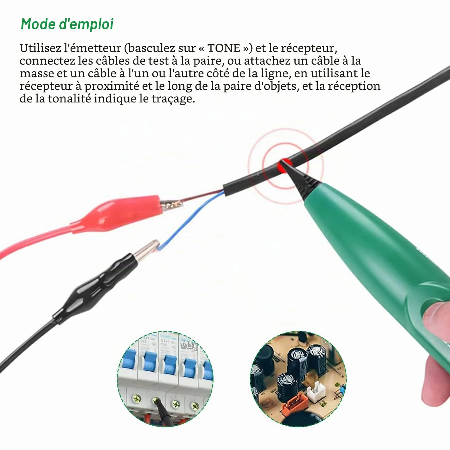 MS6812 Testeur de Câble Téléphonique, Détecteur de Câble Électrique Traqueur Professionnel