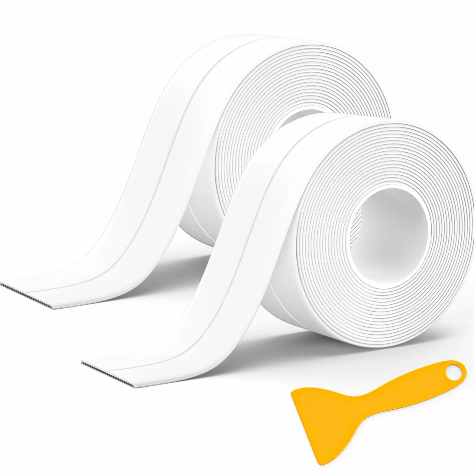 Mokani Ruban Joint Silicone Auto-Adhésif Bande Étanchéité Salle de Bain Blanc 320 x 3,8 cm