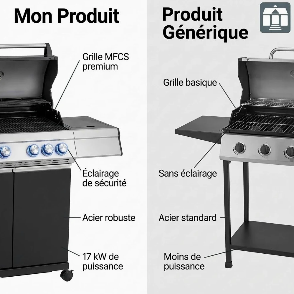 Tarrington House Barbecue à Gaz Paxton, 4 Brûleurs + 1 Latéral, Acier/Acier Inoxydable, 17 kW, Couvercle avec Thermomètre, Table latérale, Allumage électrique, Roulettes, Noir