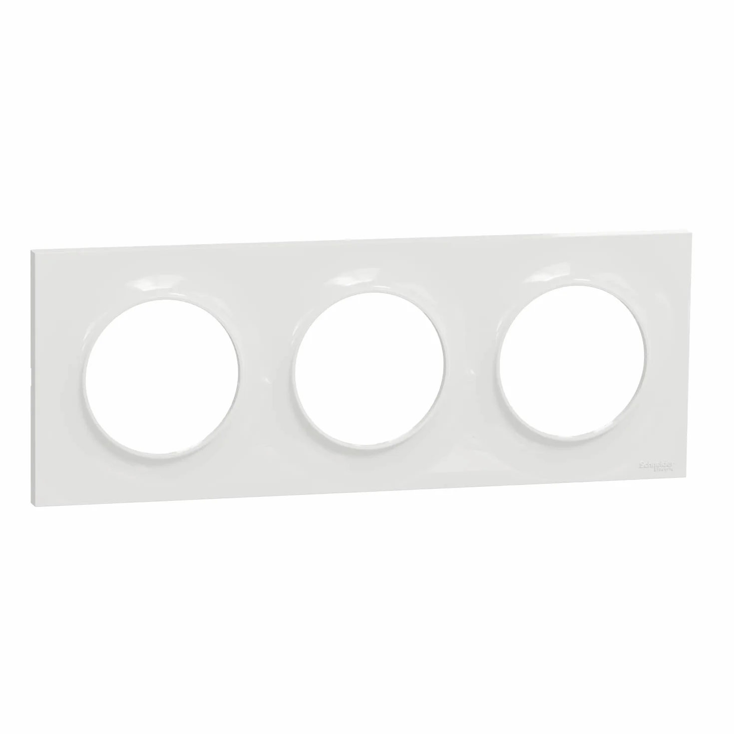 Schneider Electric Odace Styl plaque Blanc 3 postes horizontaux verticaux entraxe 71mm S520706