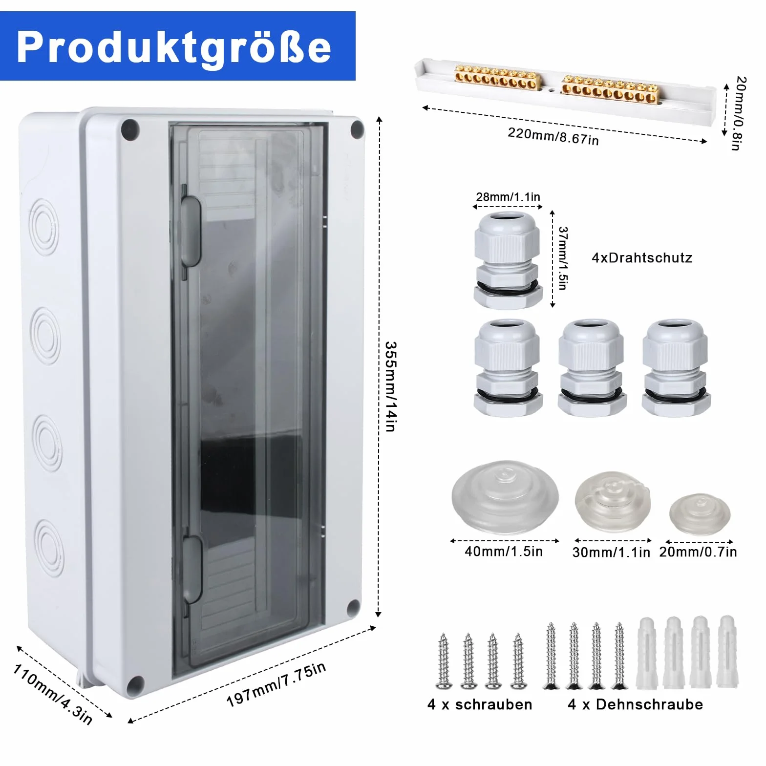 Tableau de distribution électrique IP65 18 modules HOSPAOP en saillie