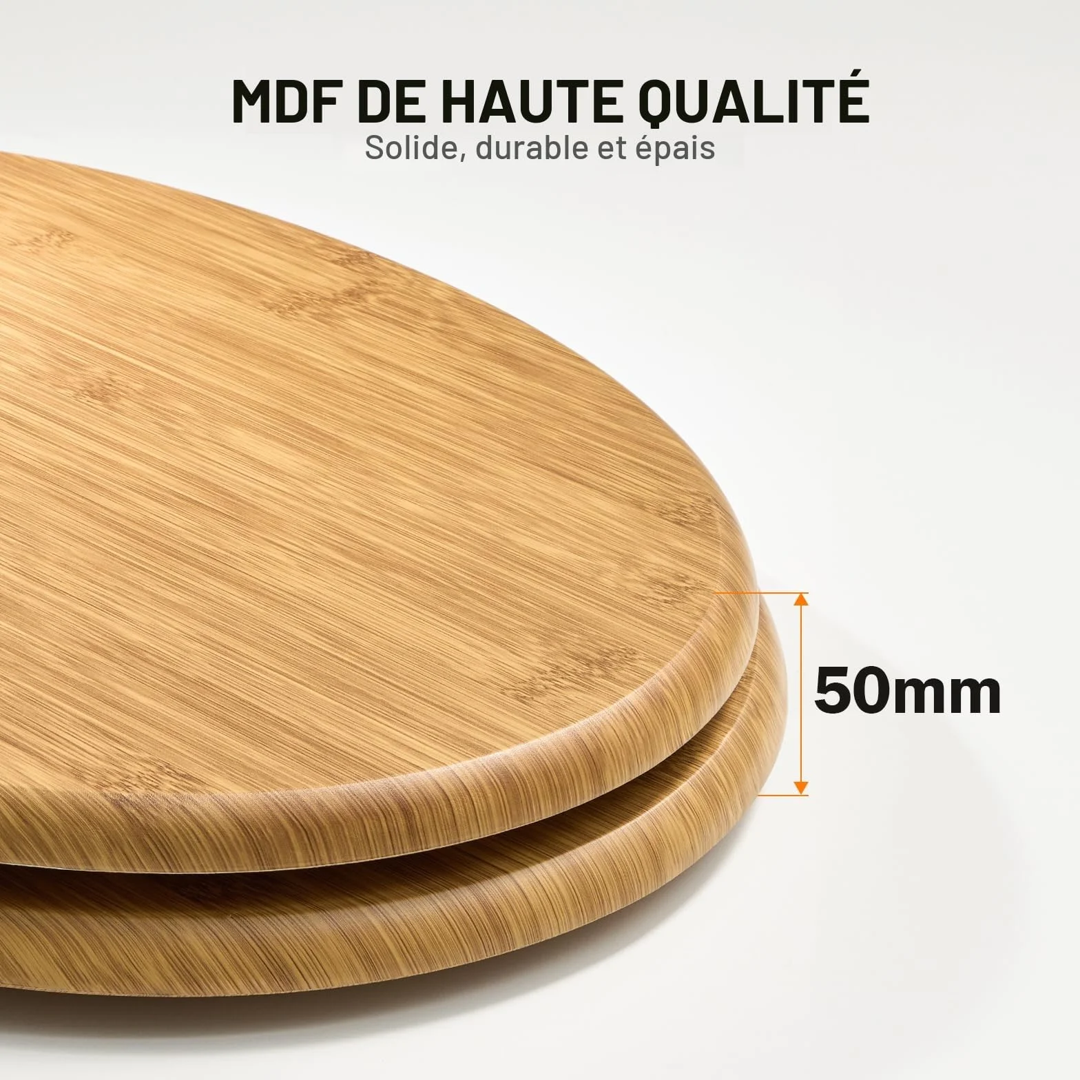 Pipishell abattant wc bois forme O fermeture douce charnières métalliques lisses toilette MDF