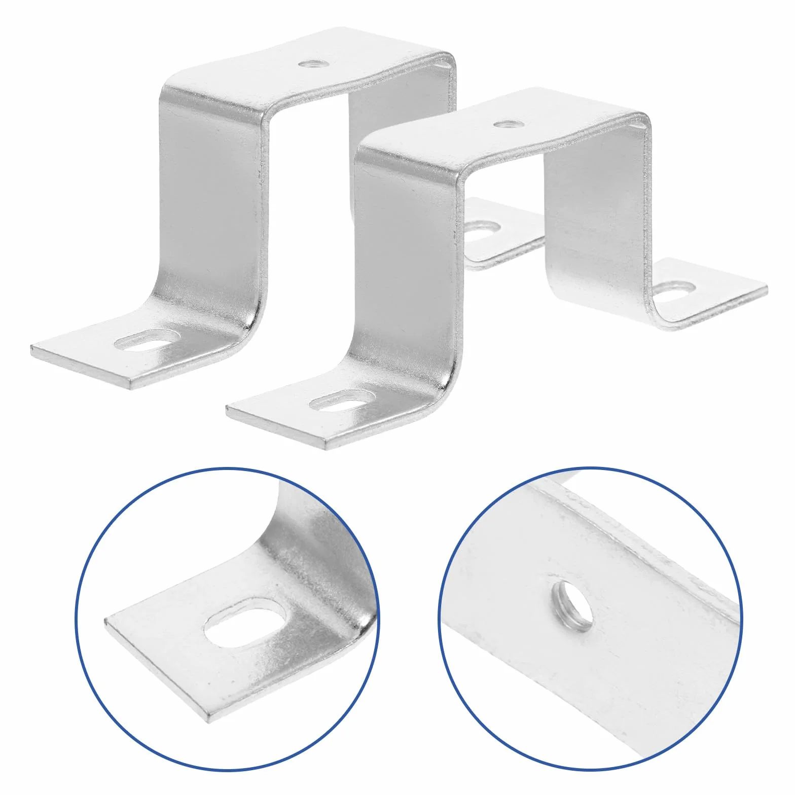 Supports En U Acier Inoxydable 3.66 X 1.42 X 0.79In Lot De 4 Fixation Murale Rail Métallique
