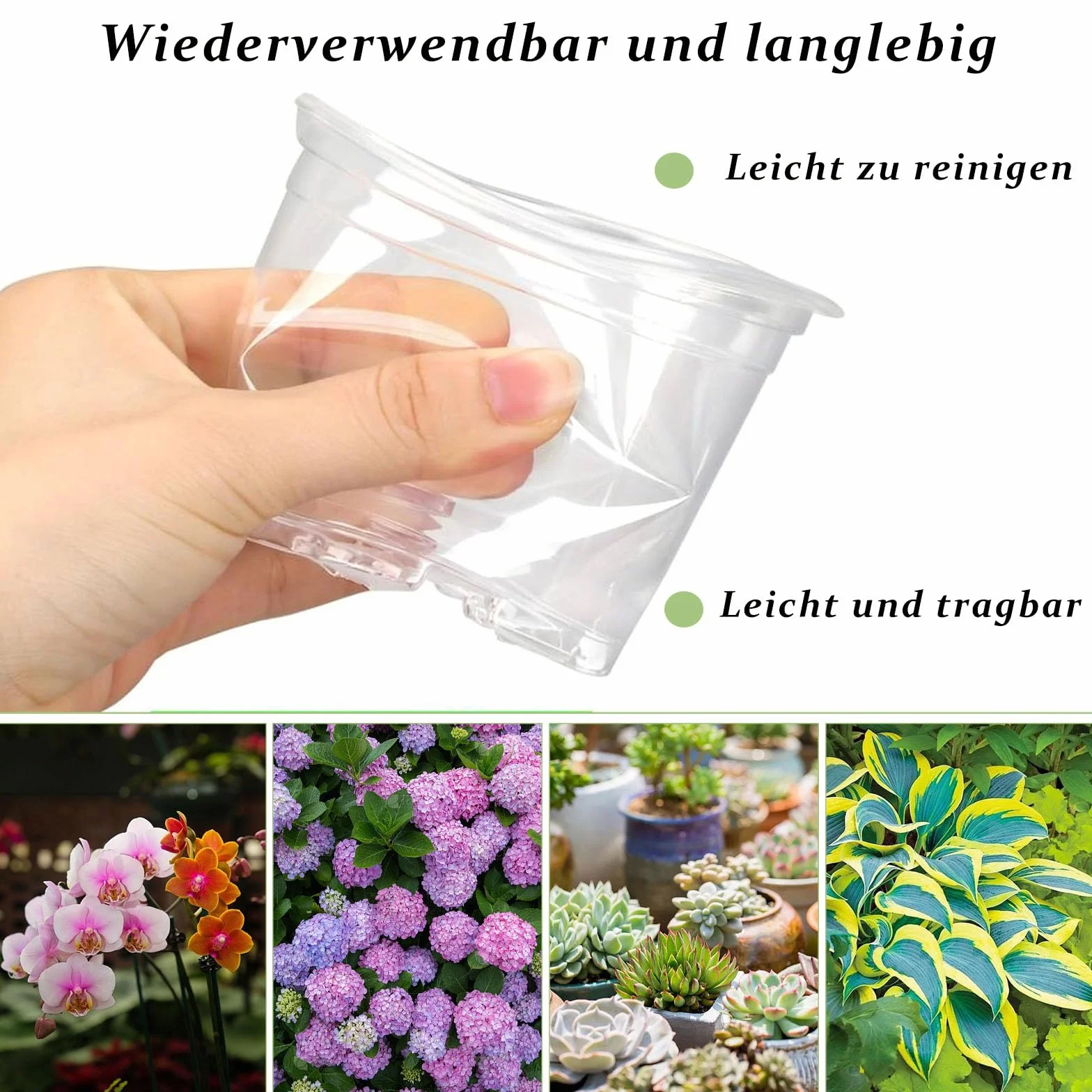 Pot de Fleurs, 24 Pièces Pot Transparent Plante avec Couvercles, 9 cm de Diamètre, Pots de Culture en Plastique, Pots de Fleurs avec 24 Étiquettes Plates, pour Plantes Grasses, Semis