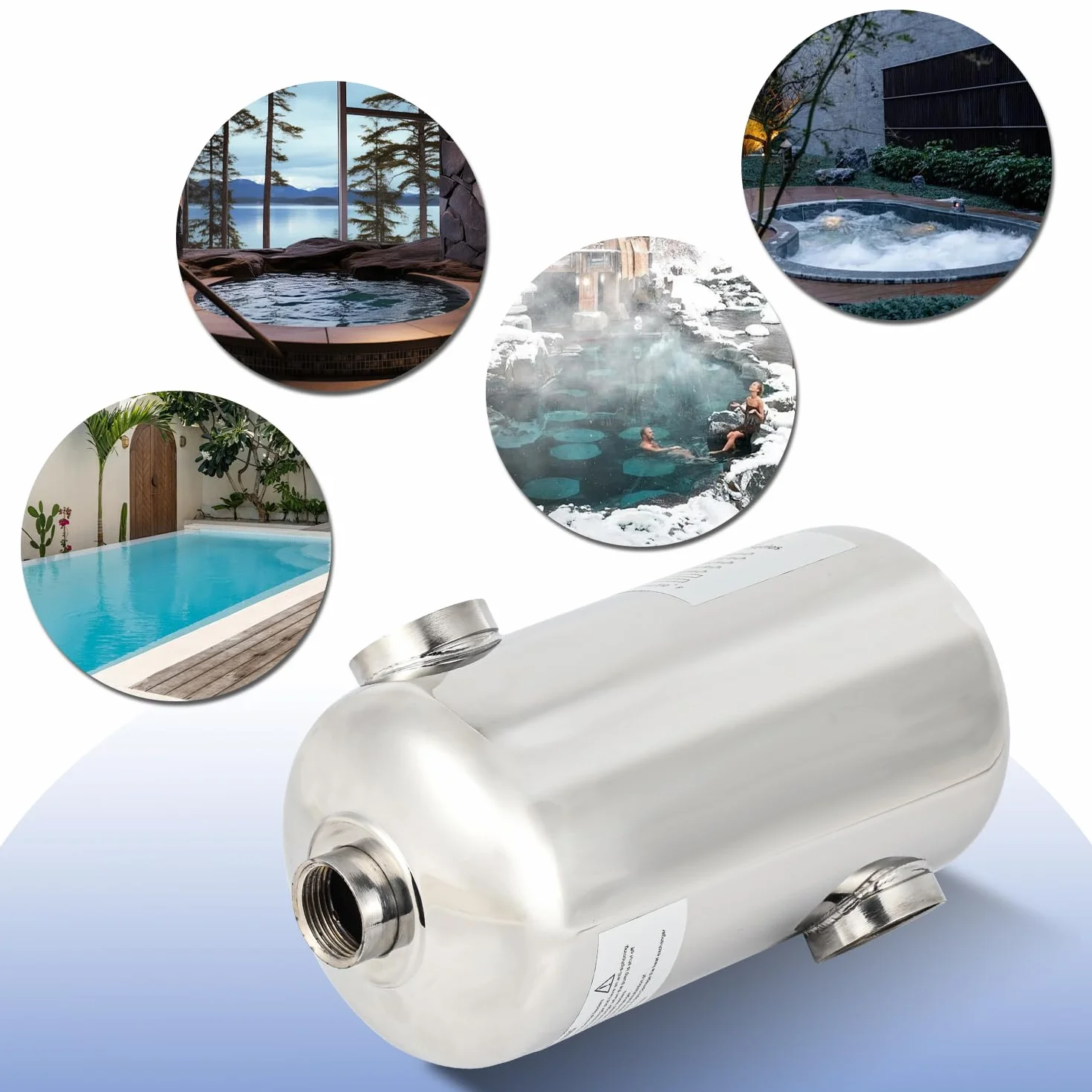 Herrselsam Échangeur de chaleur de piscine 28 kW Acier inoxydable 150 l/min