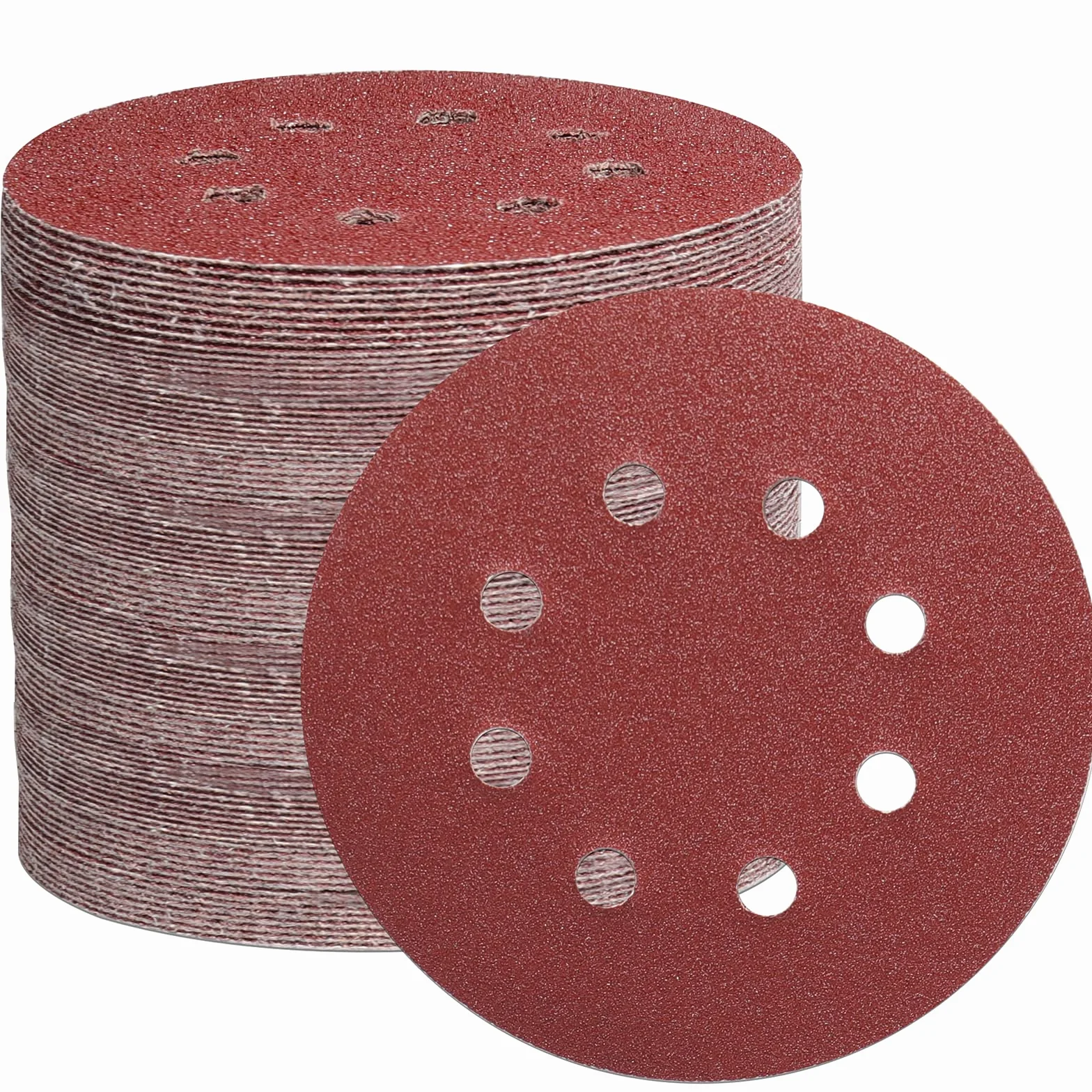 Disque de Ponçage 125mm 105PCS Papier Abrasif 8 Trous Grain 40-600 pour Ponceuse Excentrique