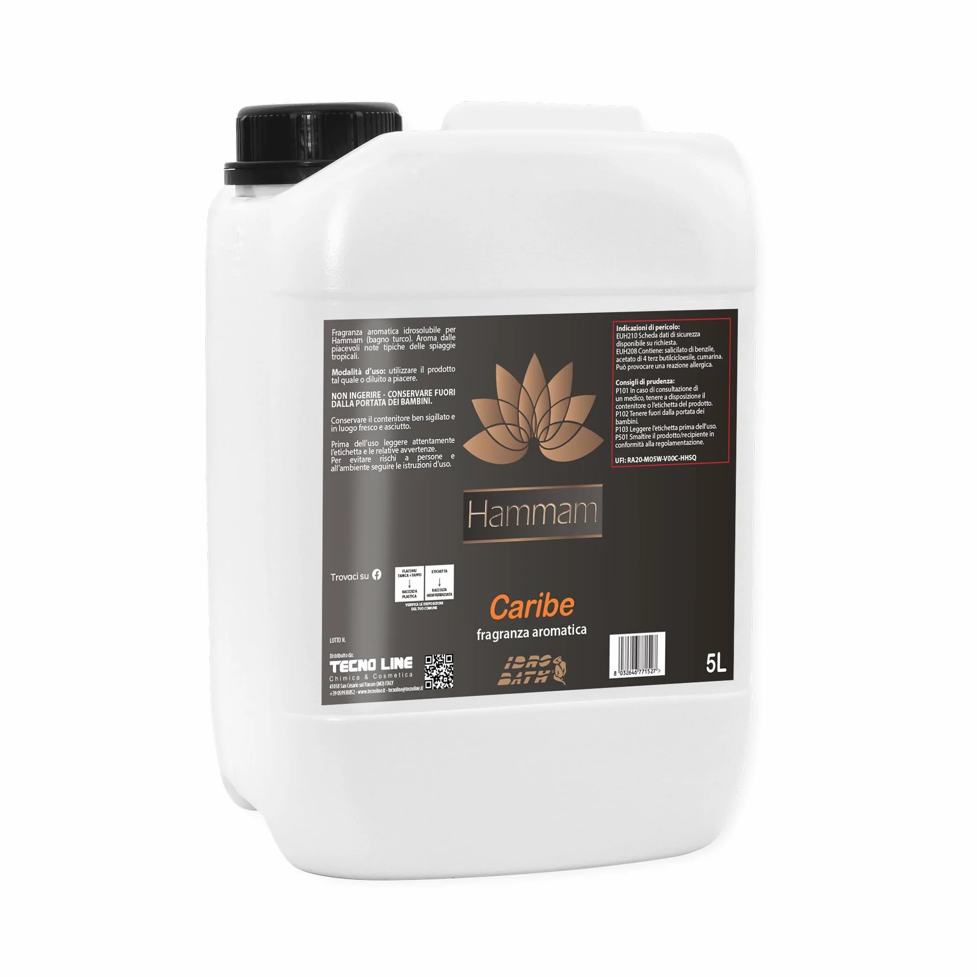 Idrobath Parfum aromatique Caribe concentré 5 L – Parfums pour sauna bain turc hammam