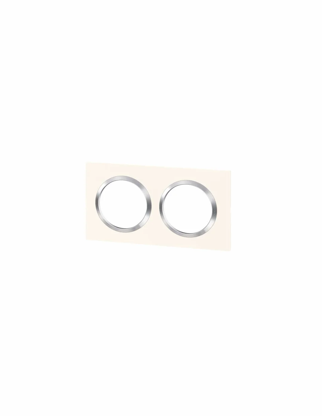LEGRAND Plaque dooxie Carrée Finition 2 Postes Blanc Mat Chrome