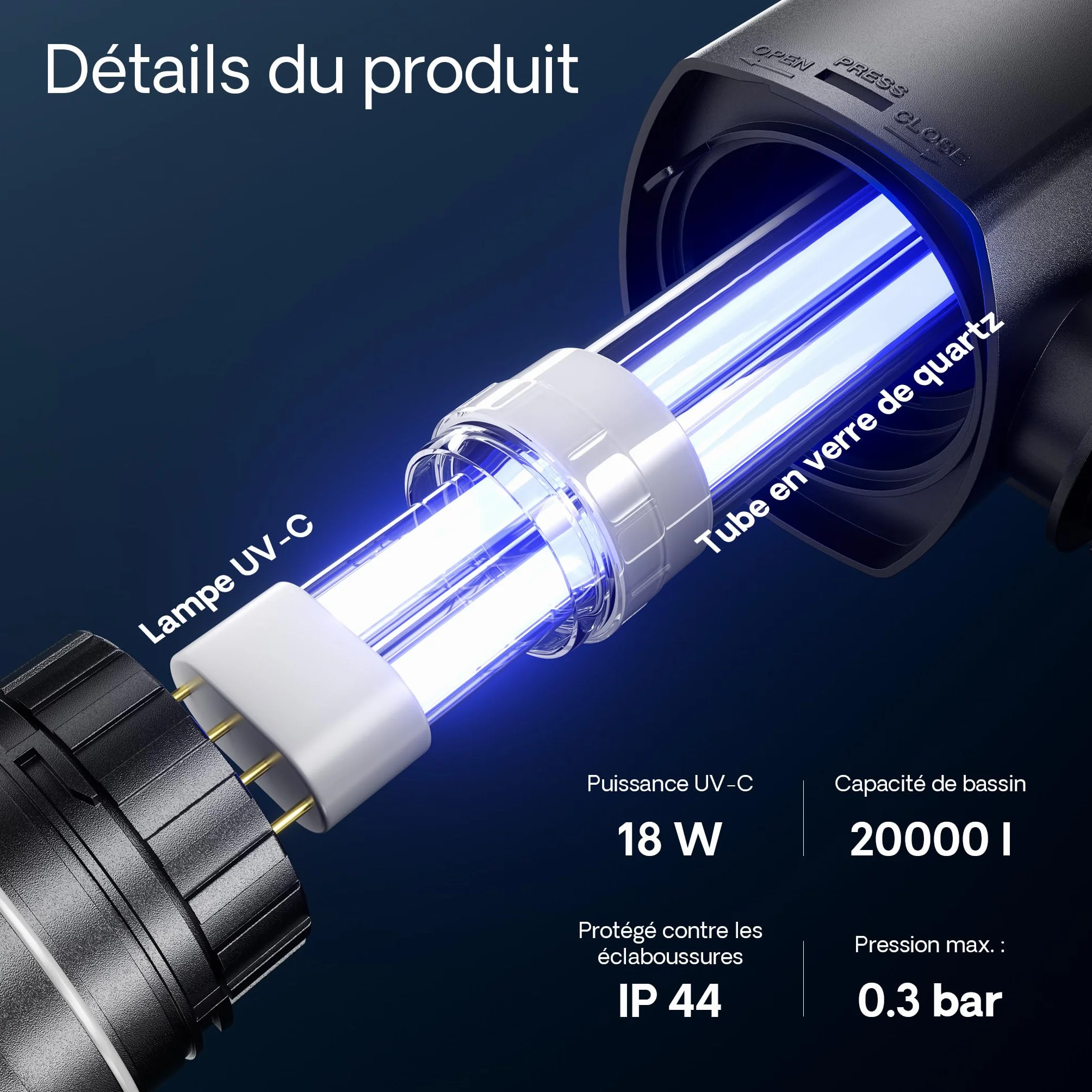 SunSun CBF-550 Filtre de bassin 60000 L Biologique NEO10000 SuperECO pompe 10000l/h 80W CUV-218 lampe UVC 18W