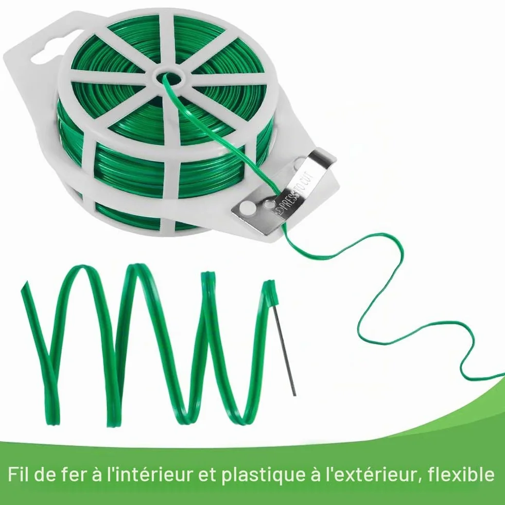 Tenn Well Fil de Serrage pour Jardin, 100 M, Fil Torsadé pour Plantes Grimpantes, Vignes, Arbustes et Fleurs (Vert)