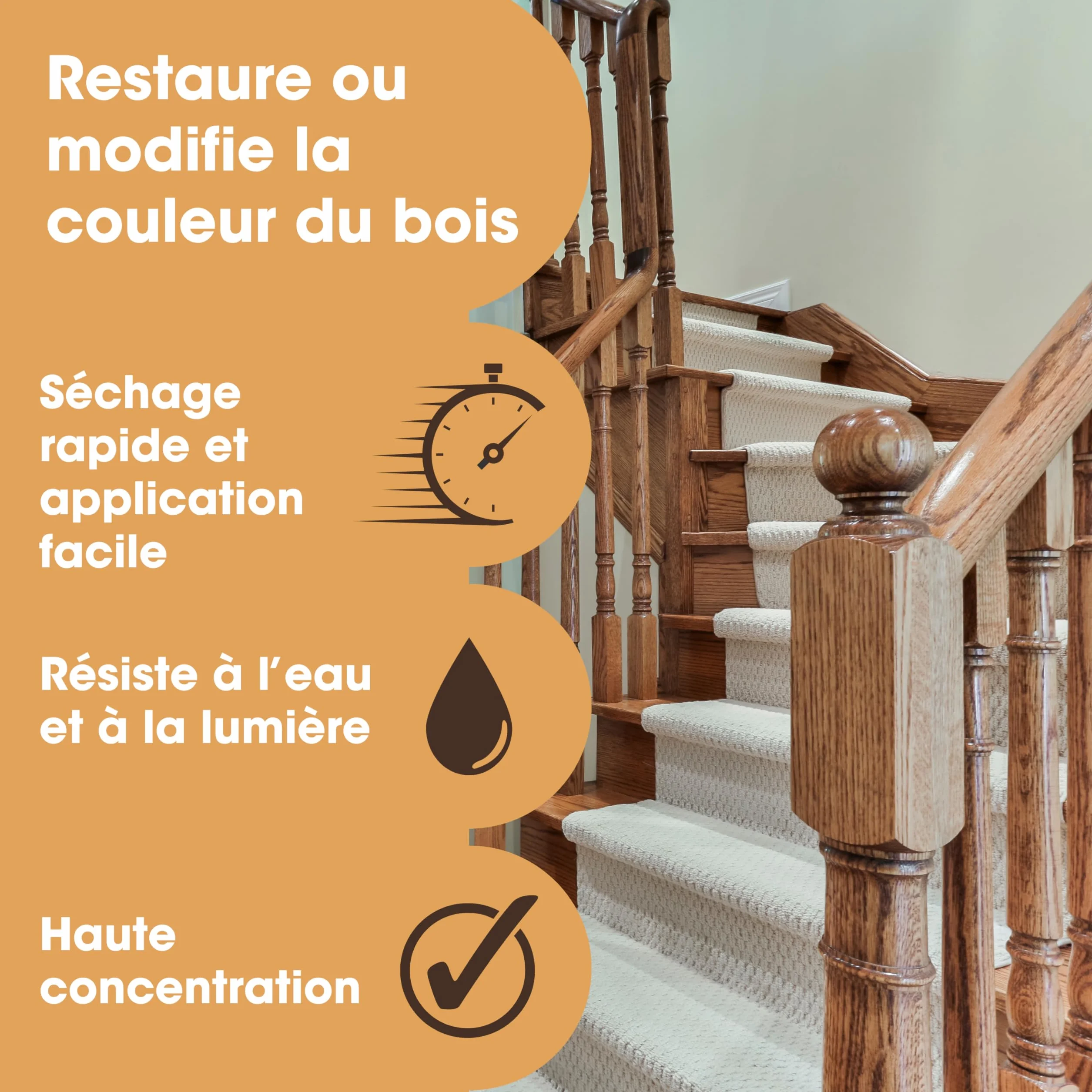 Teinte à Bois Furniture Clinic Chêne foncé Séchage Rapide Haute Concentration Base d'Eau 250ml