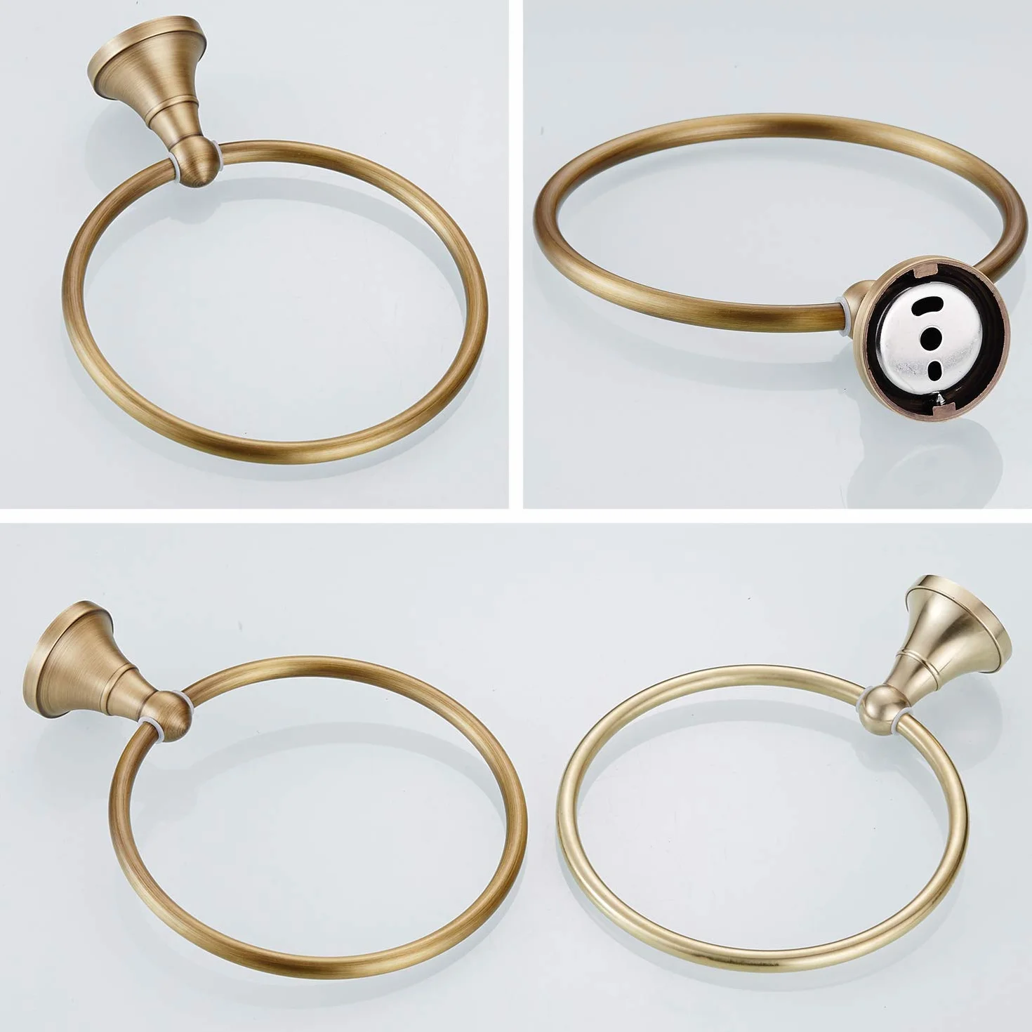 Flybath Anneau Porte-Serviette Rond en Laiton Bronze Brossé