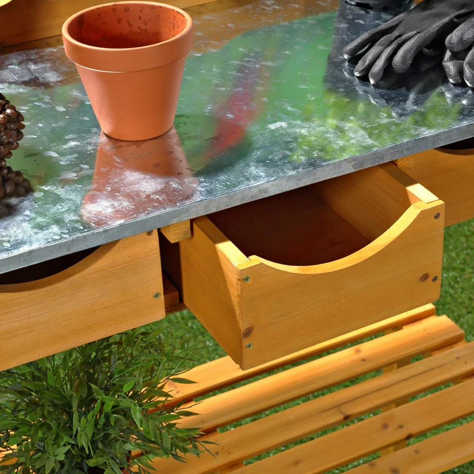 Melko Table de Plantation, Table de Travail Fleuri Table de Jardin en Bois