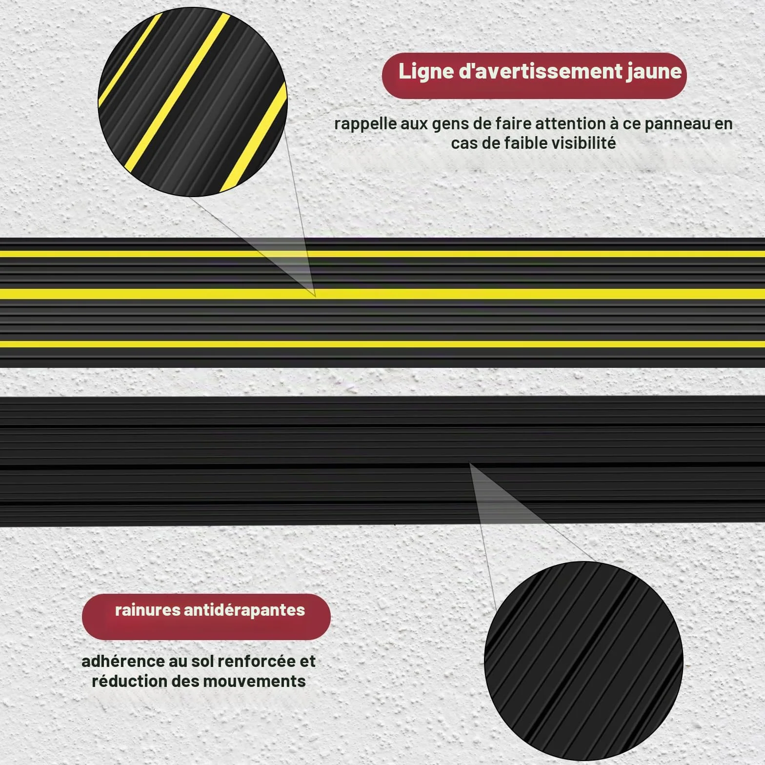 SEGNAYEN Protecteur de câble de sol 1 m, Cache-câble extérieur en caoutchouc robuste, 3 canaux