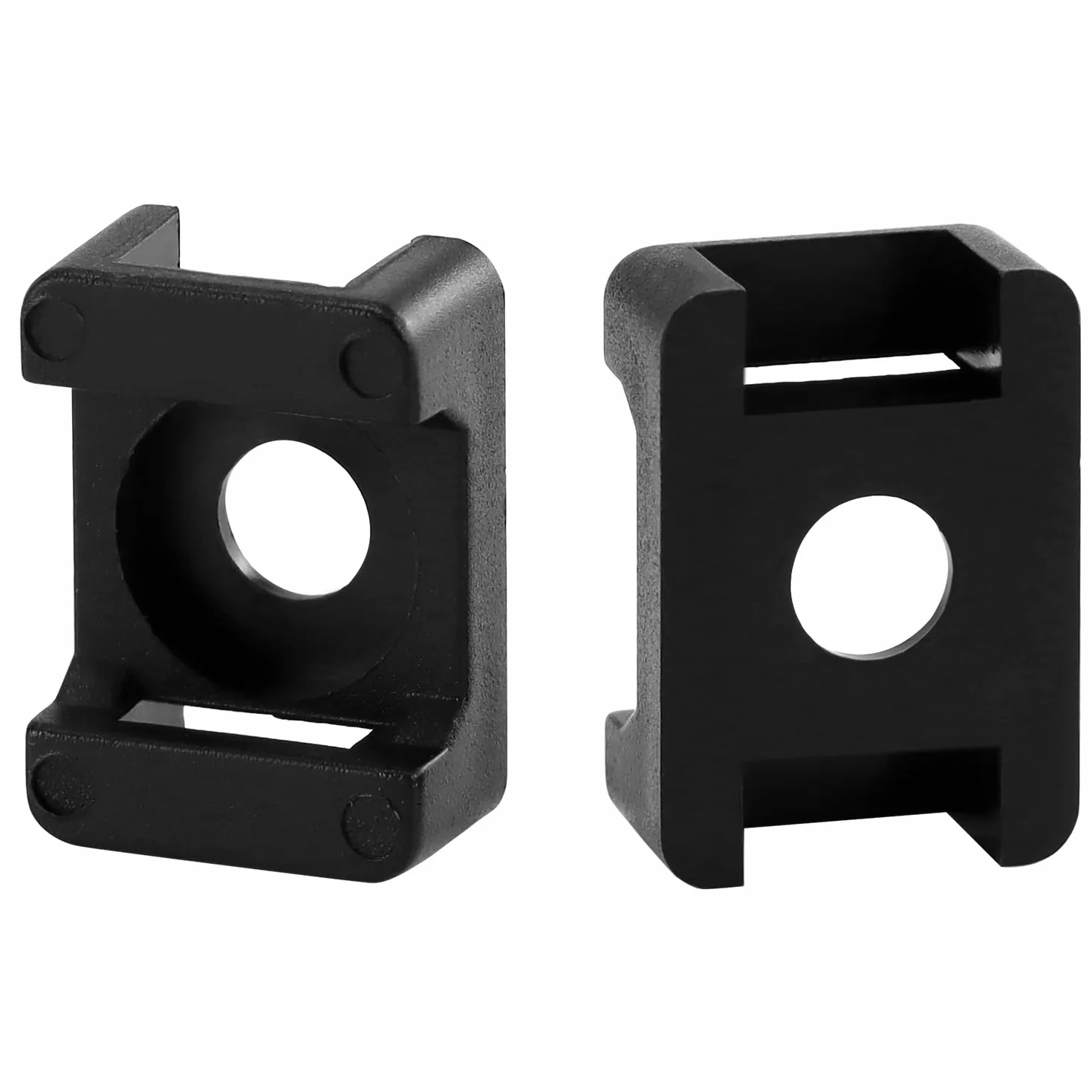 QWORK® 200PCS Base de Attache Câble en Plastique Noir 9 mm - Organisateur de Câbles avec Trou de Vis