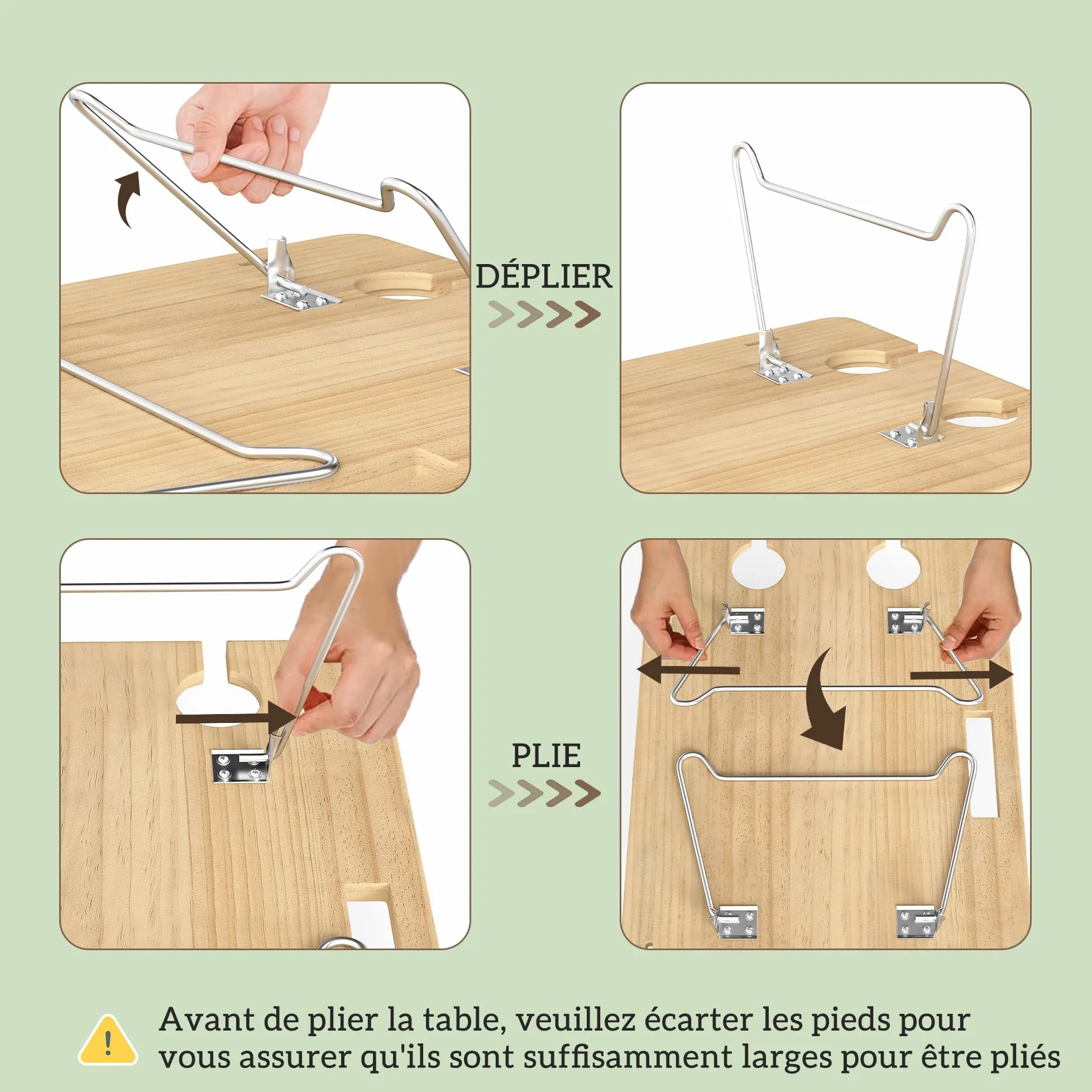 Outsunny Panier Pique-Nique en Osier 4 Personnes avec Table à vin en pin, Panier de Pique-Nique avec Sangle Ajustable pour extérieur, Camping, fête, Anniversaire, Noël, Marron Clair