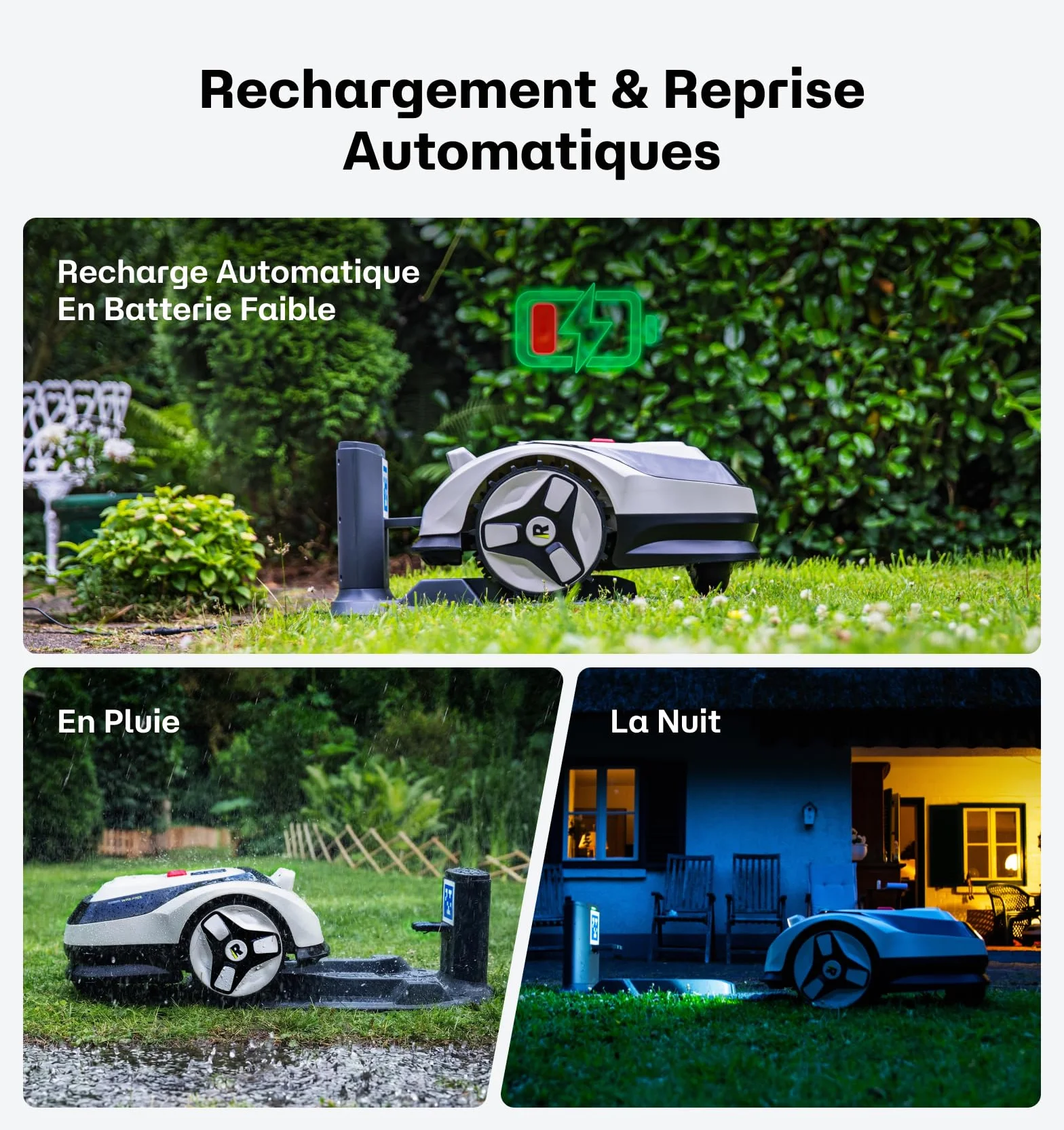 Raccoon 2 SE Robot Tondeuse Intelligent 600m² sans RTK, Tonte Parallèle, 5Ah Recharge Rapide 150min Autonomie