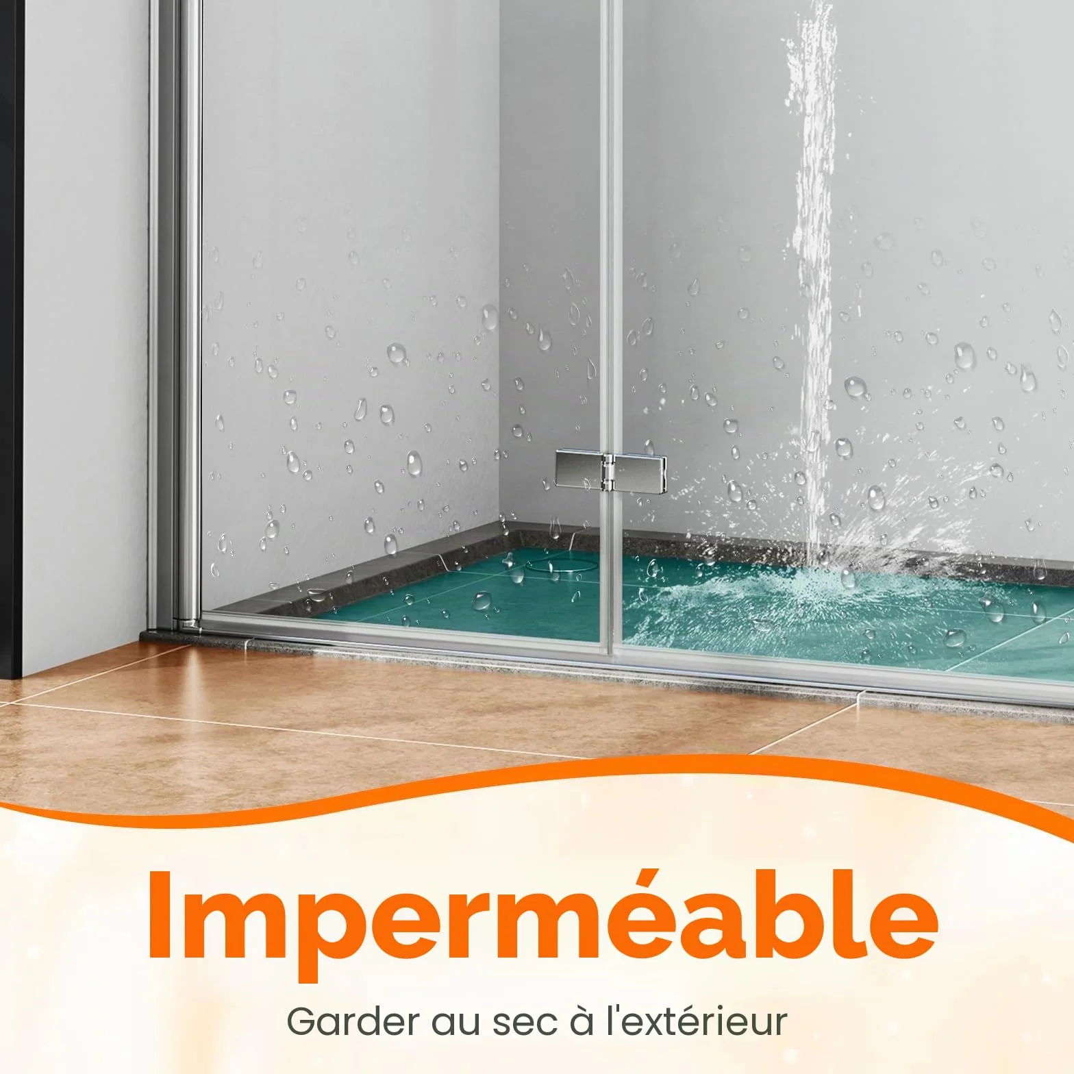 Joints d'étanchéité pour Portes de Douche en Verre 80CM, Vitre 5-8 MM, 2 Pièces, Transparent