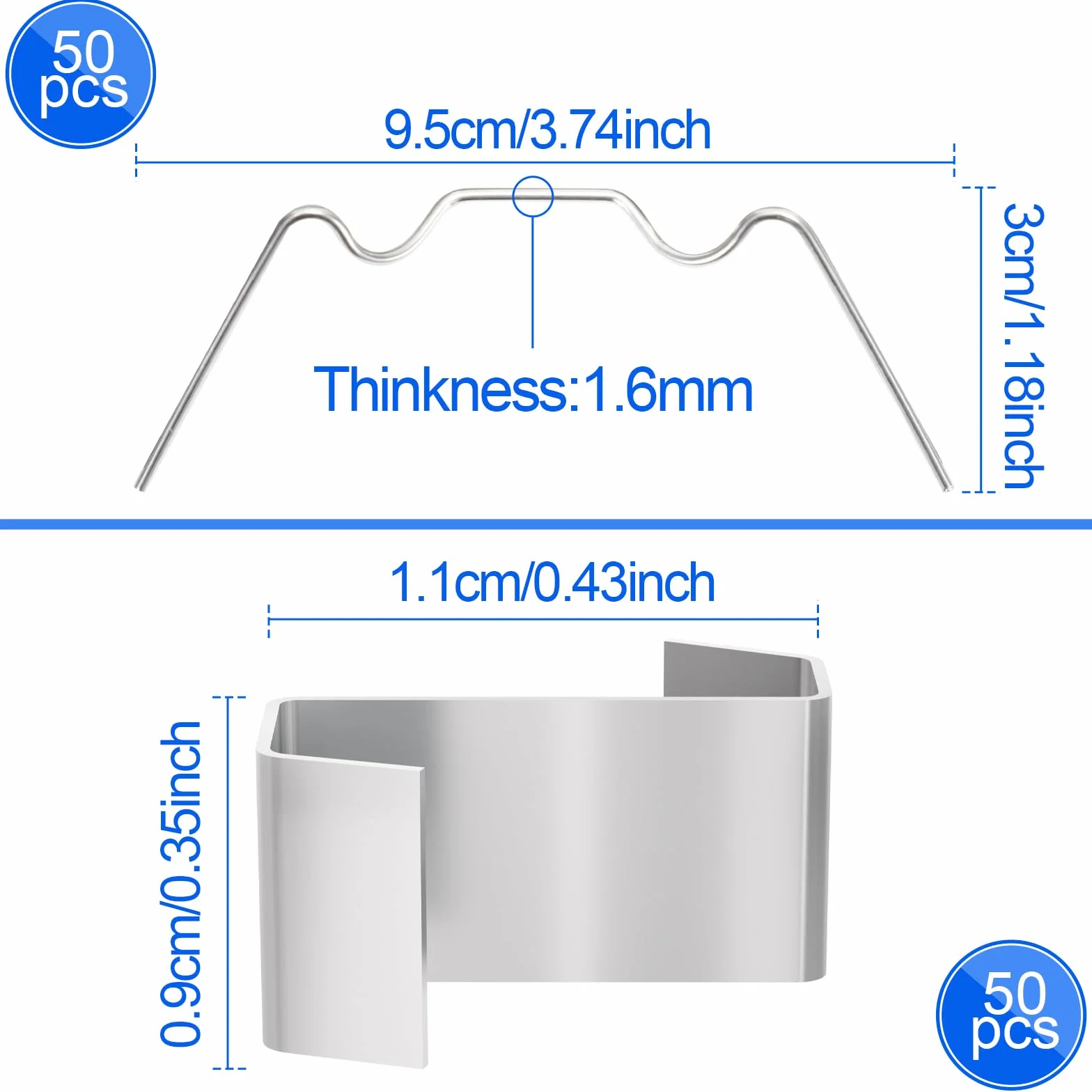 Plaques de toiture polycarbonate 4 mm Transparent Lot 14 avec clips W et Z