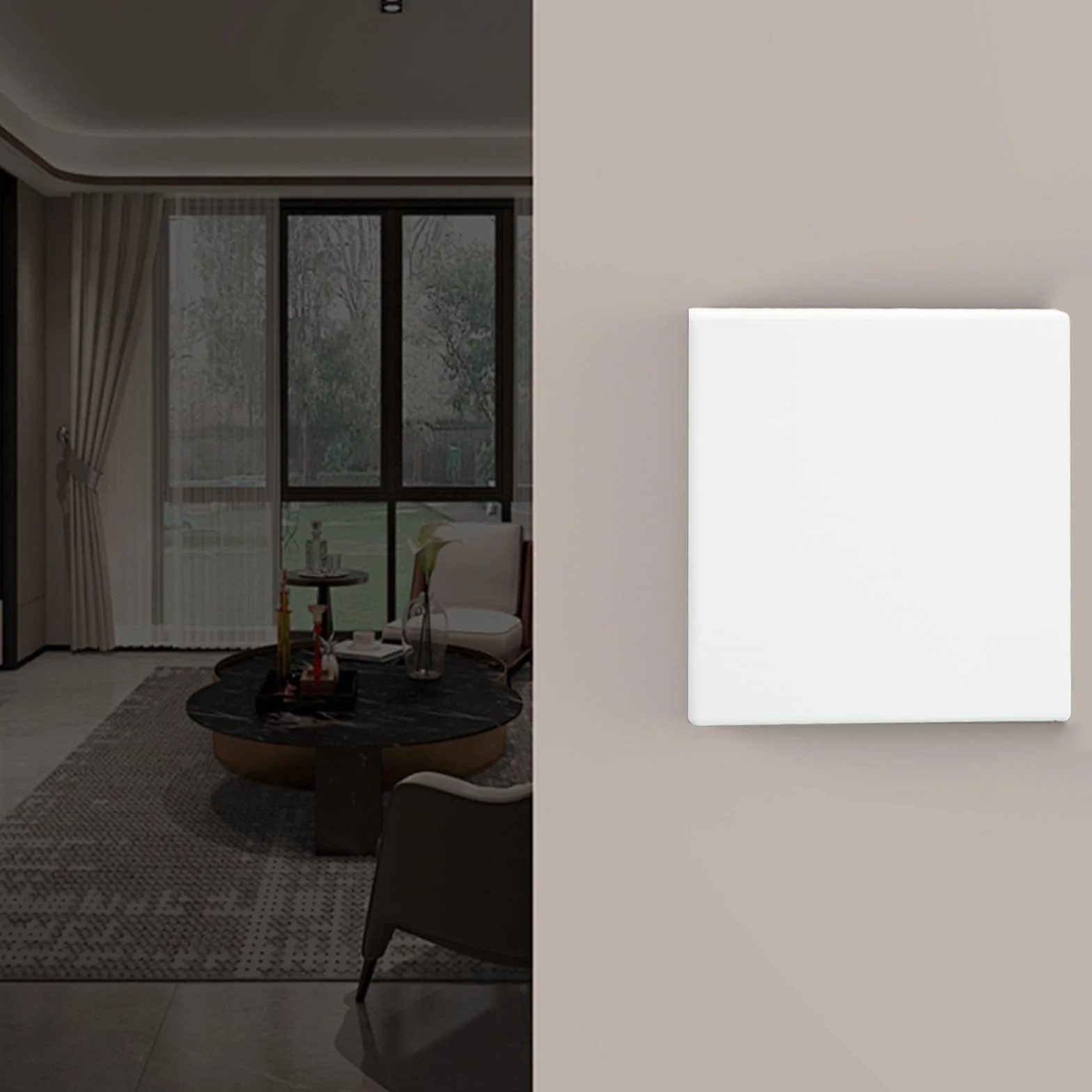 Cache-prises encastrés 86 x 86 mm plastique décoratif pour trous muraux
