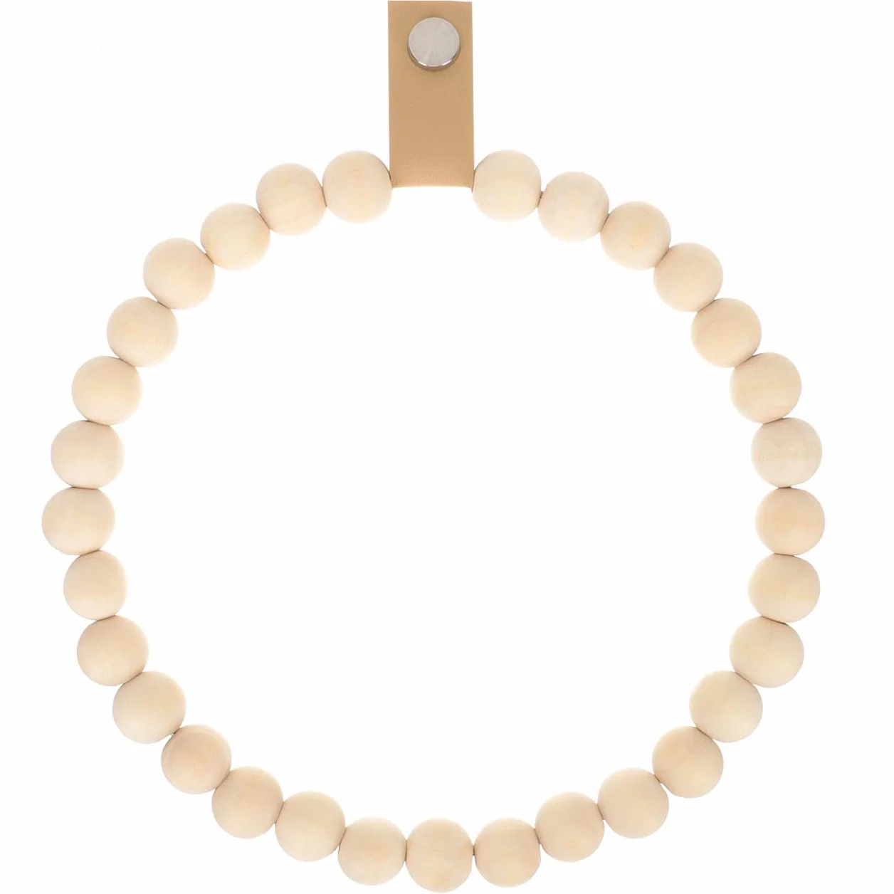 Hemobllo Porte Serviette Mural Bohème, Anneau Support Serviette en Perles de Bois Naturel pour Salle de Bain
