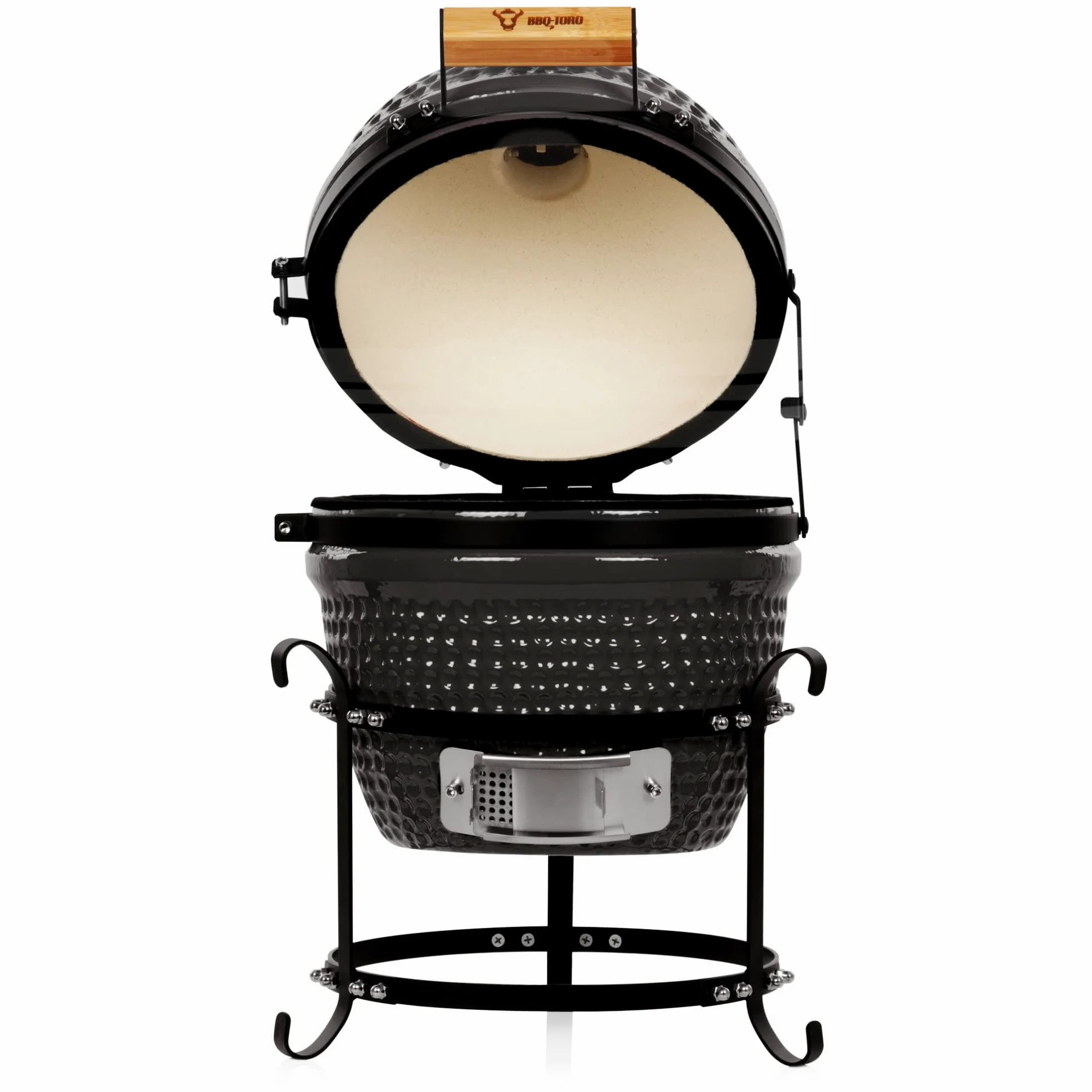 BBQ-Toro Ceramic Kamado BBQ Ø 32 cm avec thermomètre, poignée en bois