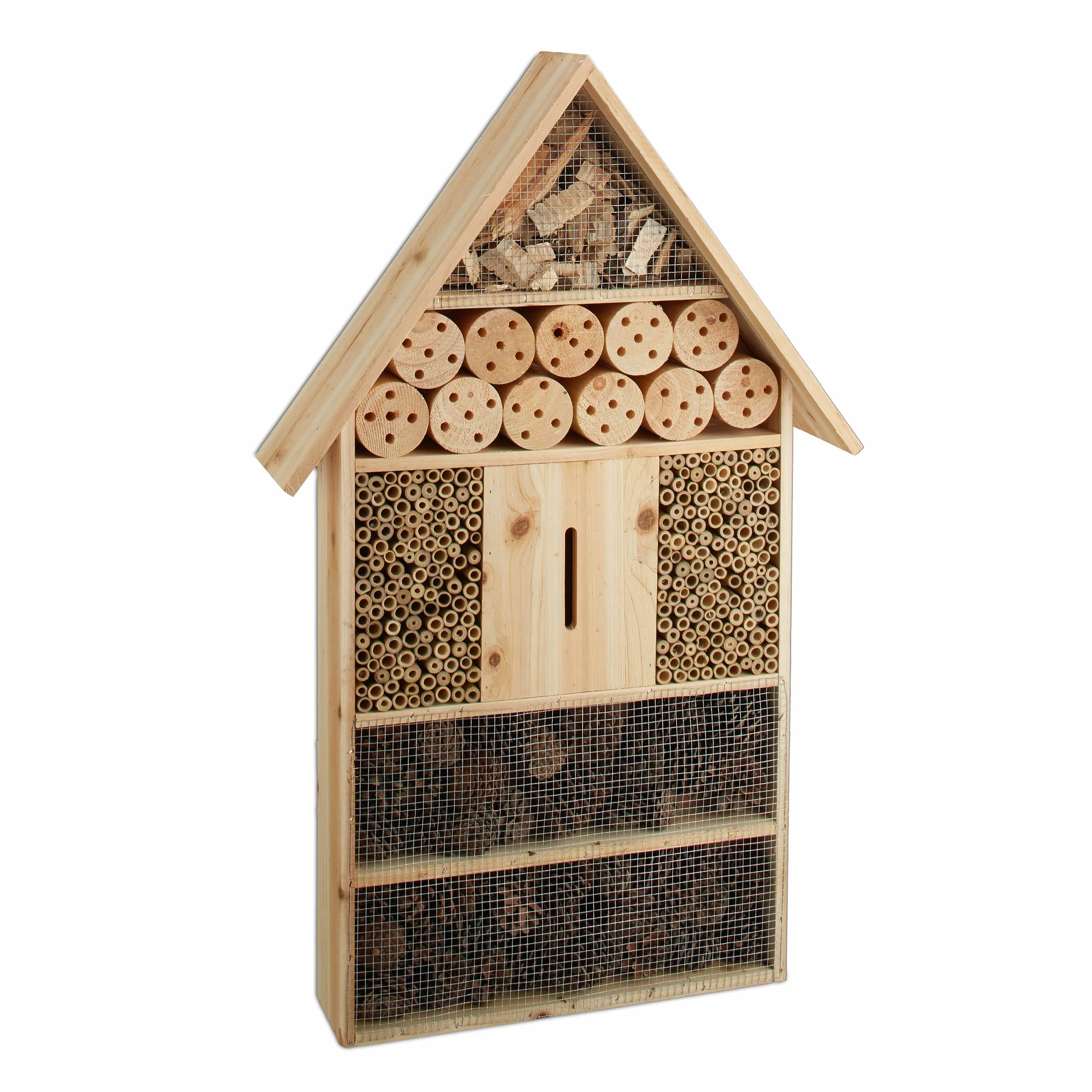 Relaxdays Hôtel à insectes sur pied nature XXL 79 x 49 x 12 cm