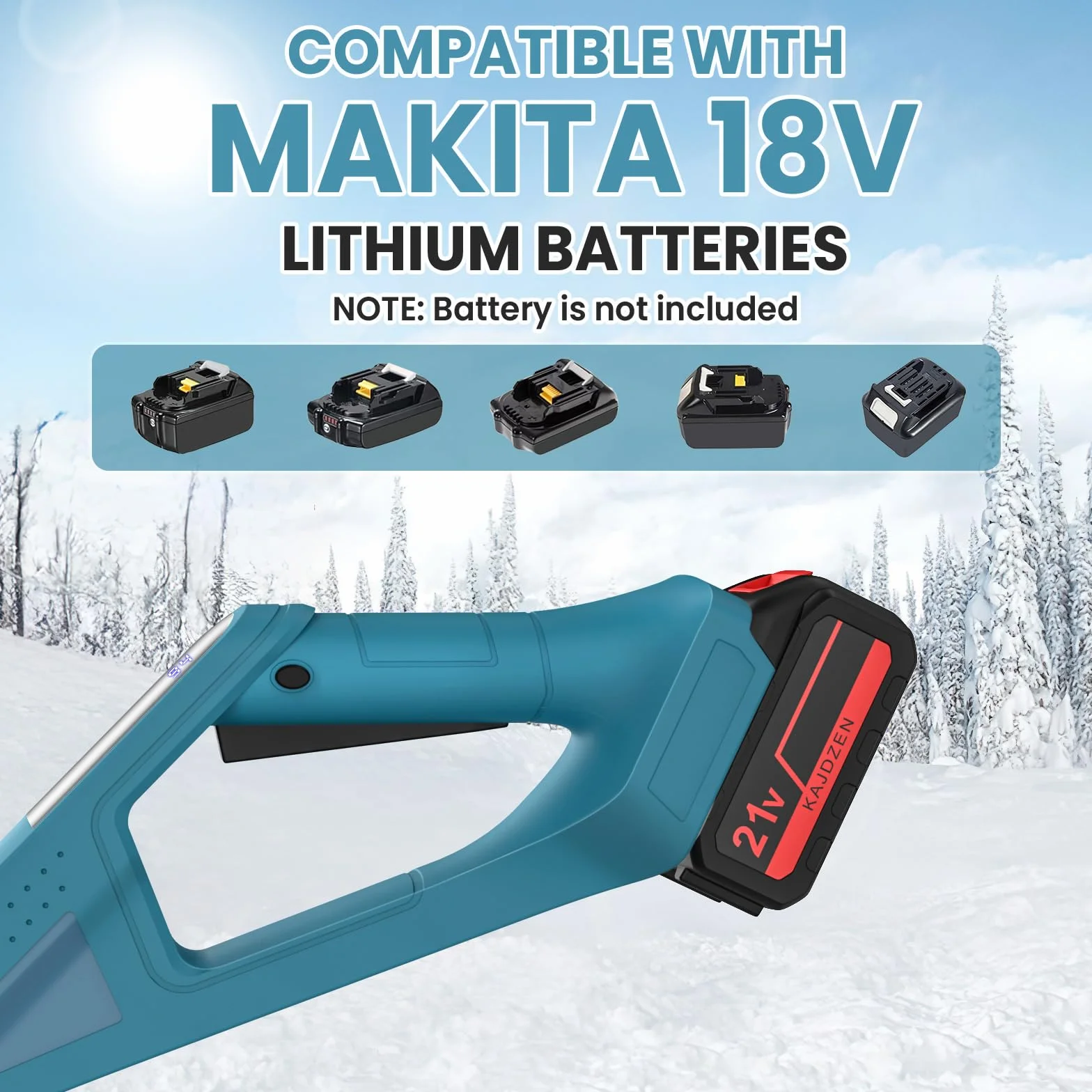 Makita 18V Fraise à Neige sans Fil Pliable Moteur Brushless Écran LCD Largeur 33cm Hauteur 20cm