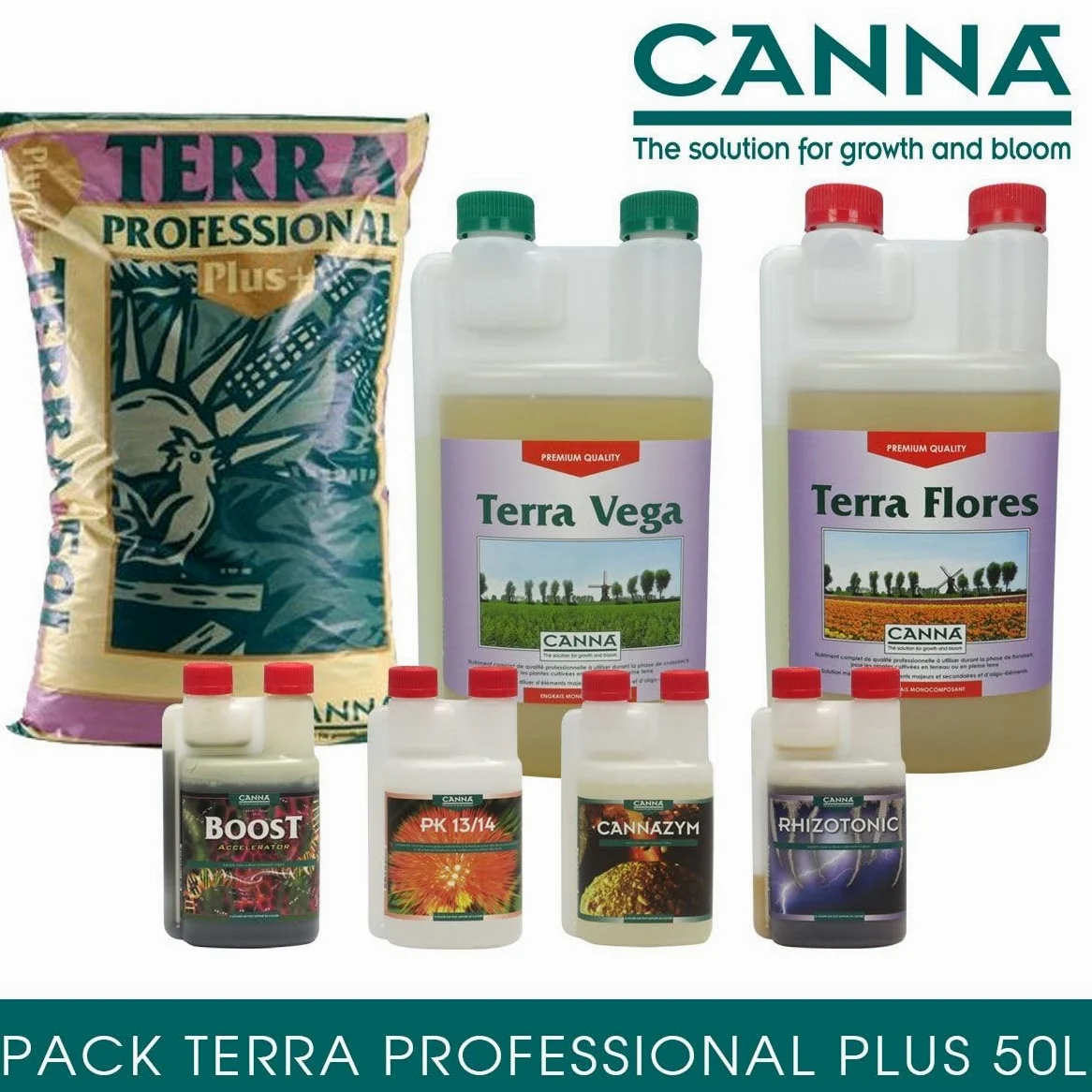 Pack CANNA Terra Professional Plus 50 litres + engrais et boosters