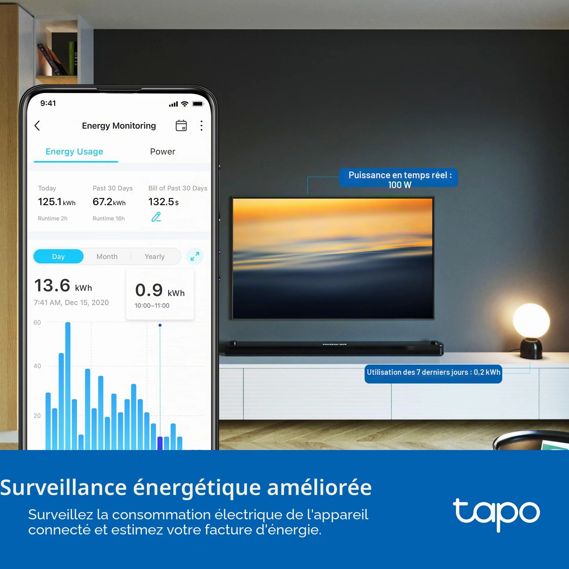 Tapo P110M Mini prise Wi-Fi intelligente surveillance énergie certifiée