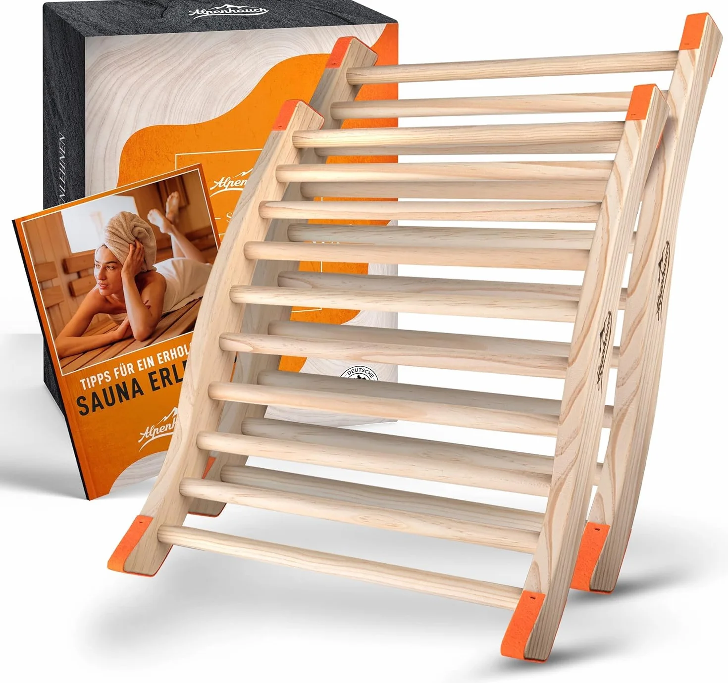 ALPENHAUCH Lot de 2 dossiers pour sauna en bois naturel - Dossier ergonomique forme en S