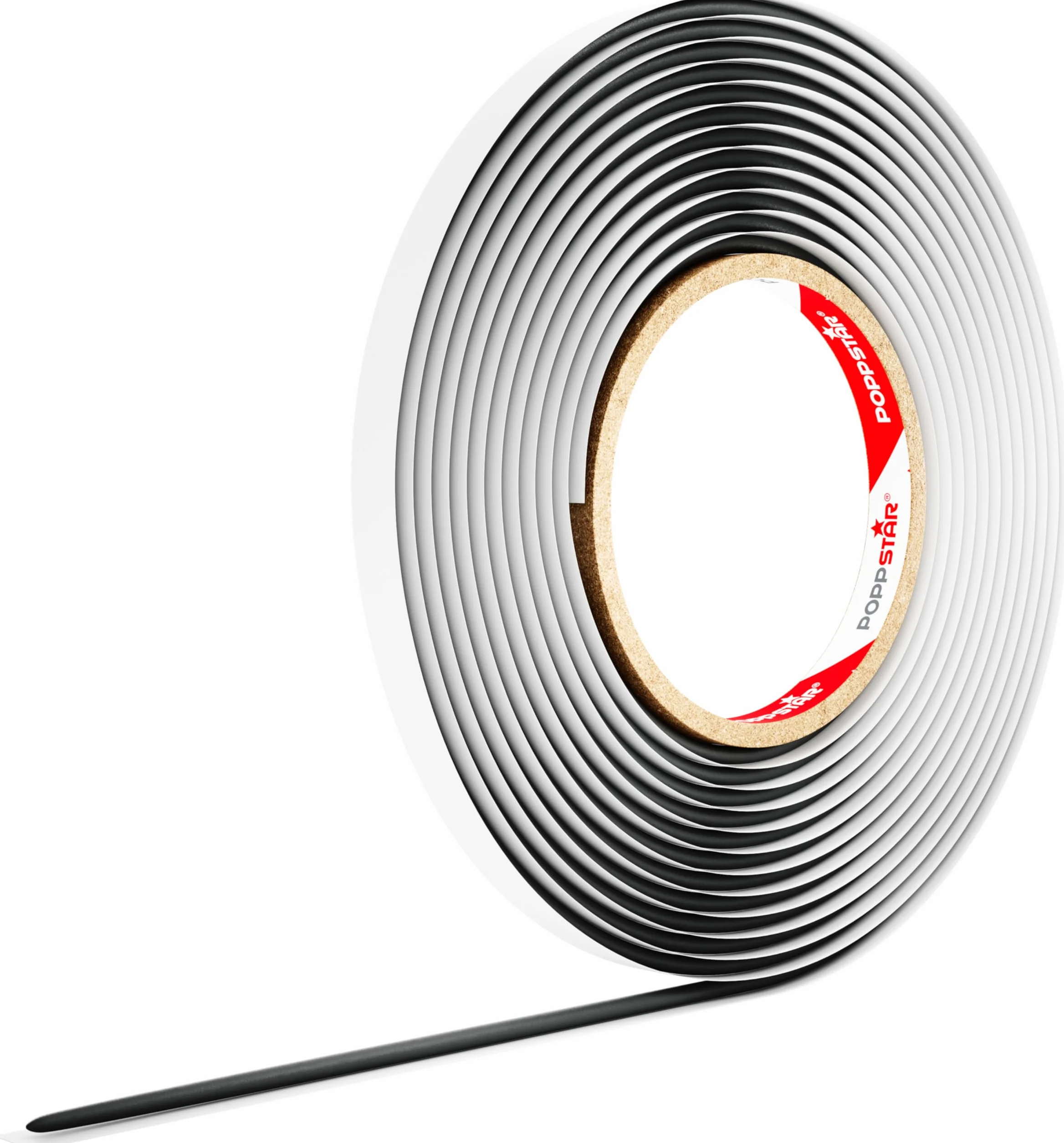 Cordon adhésif rond en butyle POPPSTAR 5 m x 4 mm, Mastic joint caoutchouc Noir