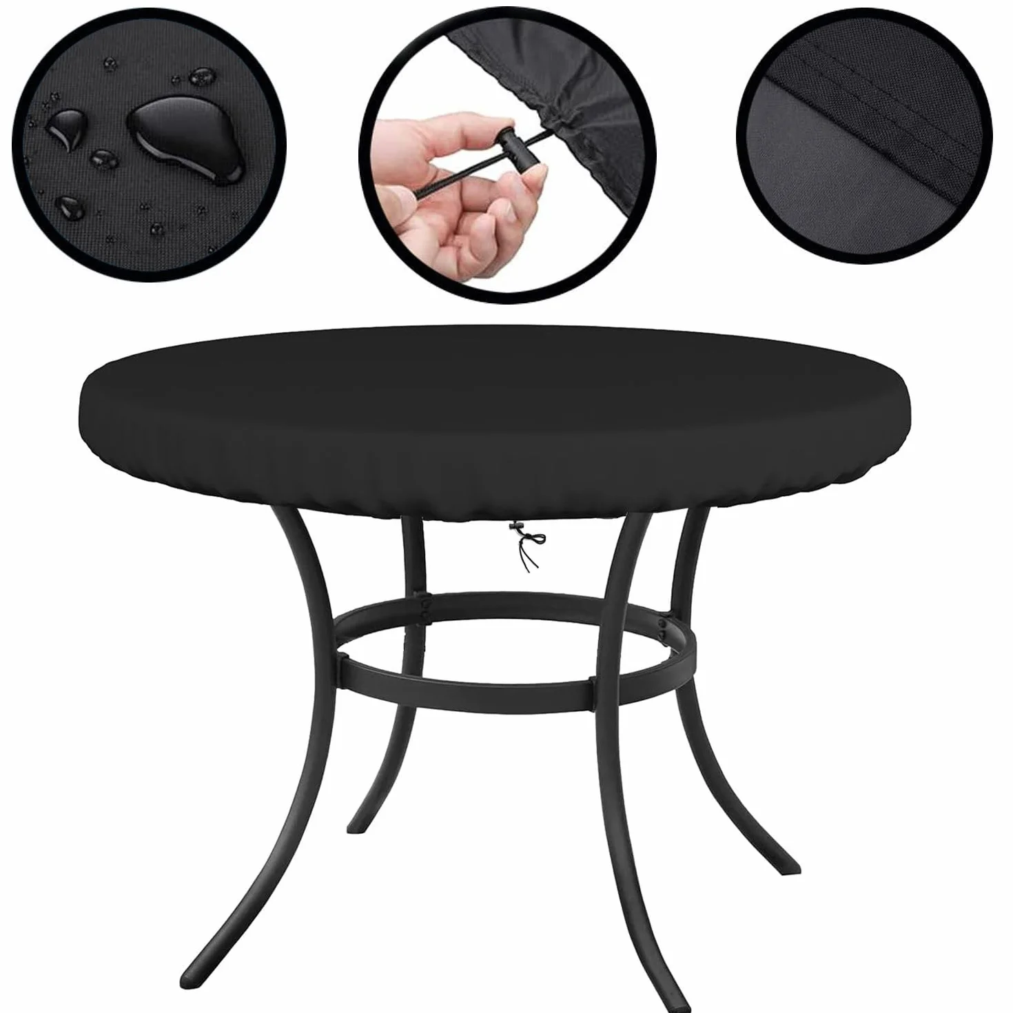 Flyace Housse Pateau Table de Jardin Housse Protection Table Jardin Ronde Bache Table de Jardin Exterieur Housse de Protection Ronde pour Table de Jardin Imperméable Anti UV Tissu Oxford 120x25cm