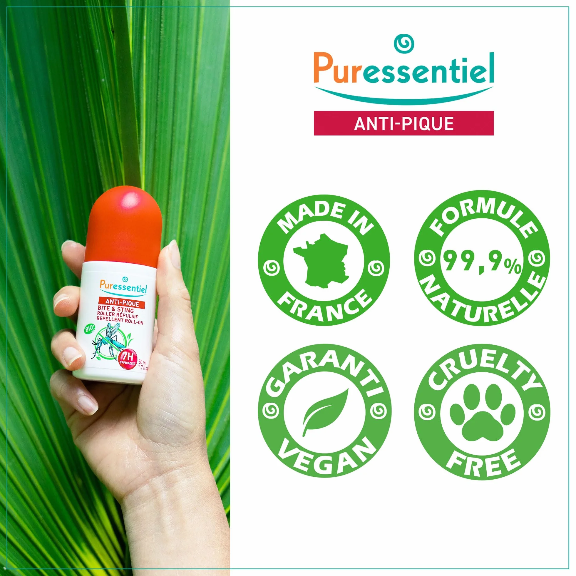 Puressentiel - Anti Pique - Roller Répulsif Bébé - Anti-Moustiques- Protection efficace contre les moustiques - Actif 100 pourcent d'origine végétale - Dès 6 mois - 30 ml