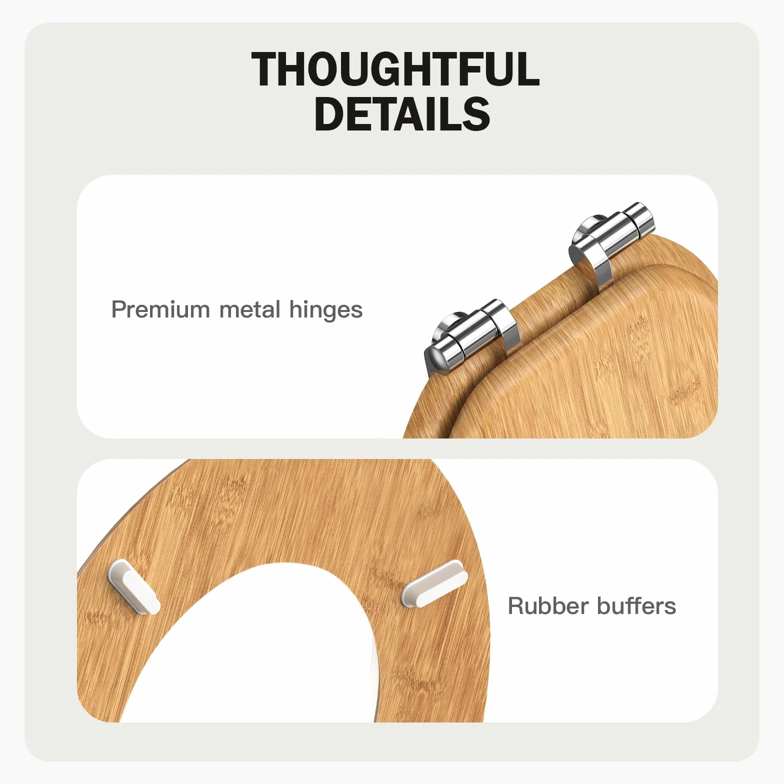 Pipishell abattant wc bois forme O fermeture douce charnières métalliques lisses toilette MDF