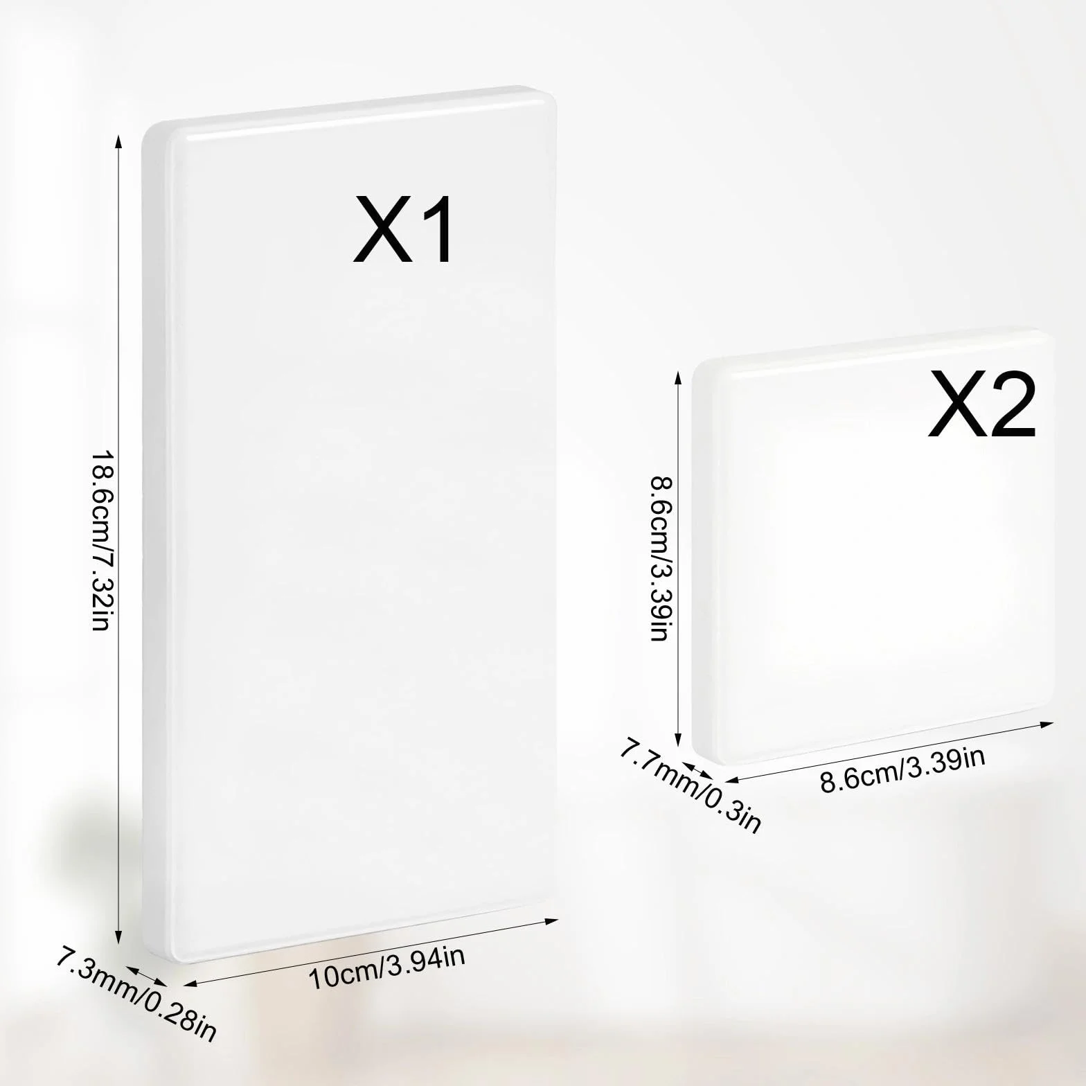 Cache Prise 8,6 x 8,6 cm Blanc ABS Plastique Montage sans Perçage pour Prises Inutilisées