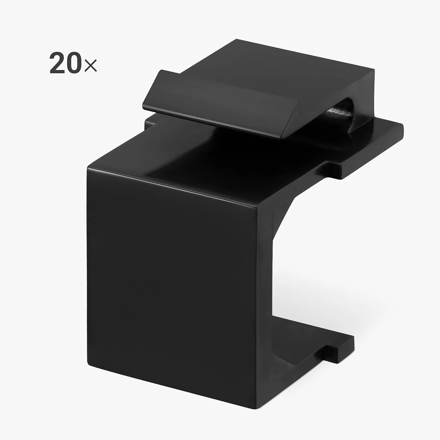 kwmobile Keystone Protège-prise noir Lot de 20 - Jack protection poussière montage snap-in