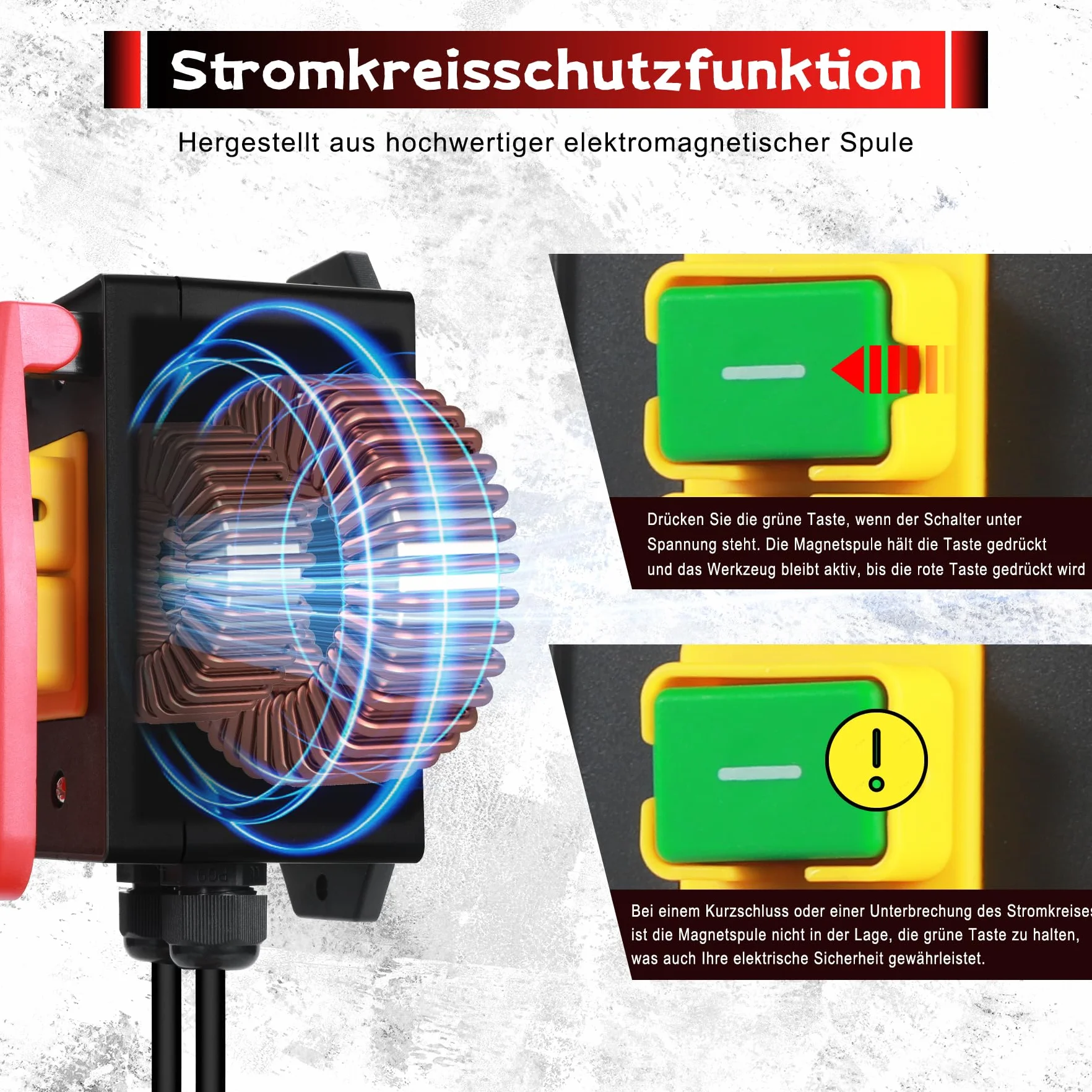 Monophasé 220 V Interrupteur de Sécurité avec prise pour table de fraisage stop