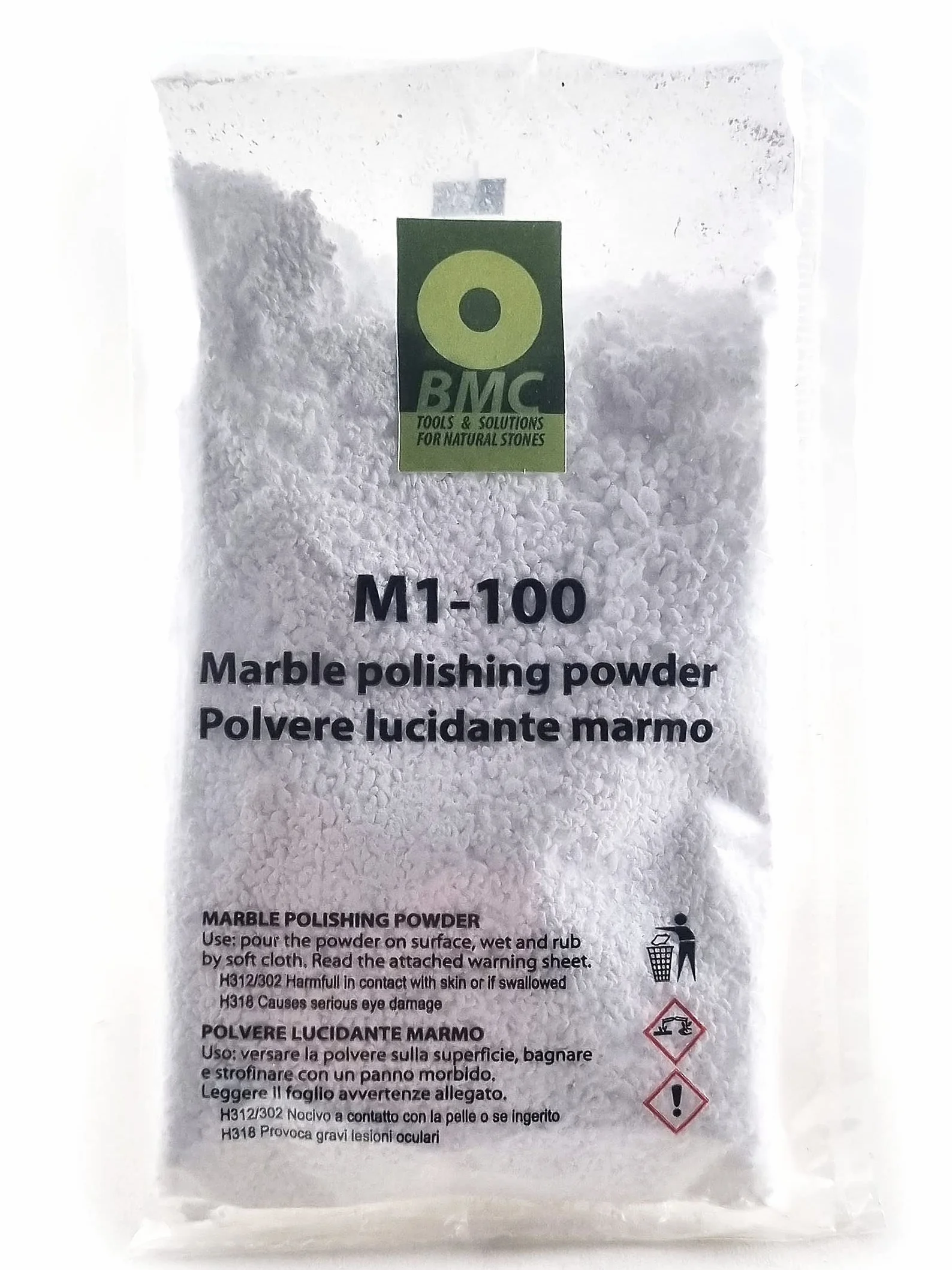 BMC Poudre de polissage M1-100 pour marbre et calcaire, sachet 100 g
