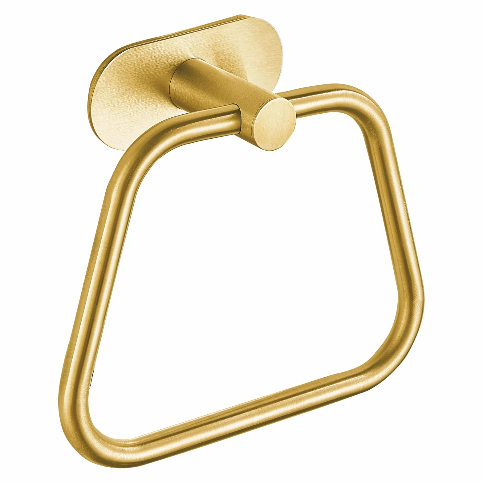 Anneau Porte-Serviette Autocollant en Acier Inoxydable 304 pour Salle de Bain et Cuisine, Trapézoïdal Or