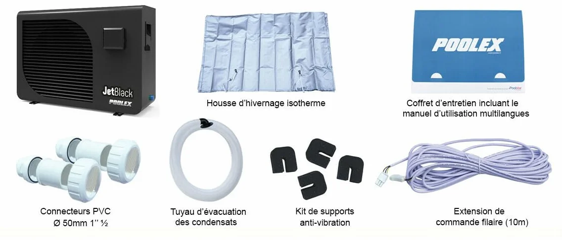 N NETSPA Pompe à Chaleur Piscine poolex jetblack 15 KW pour piscines jusqu'à 75m³