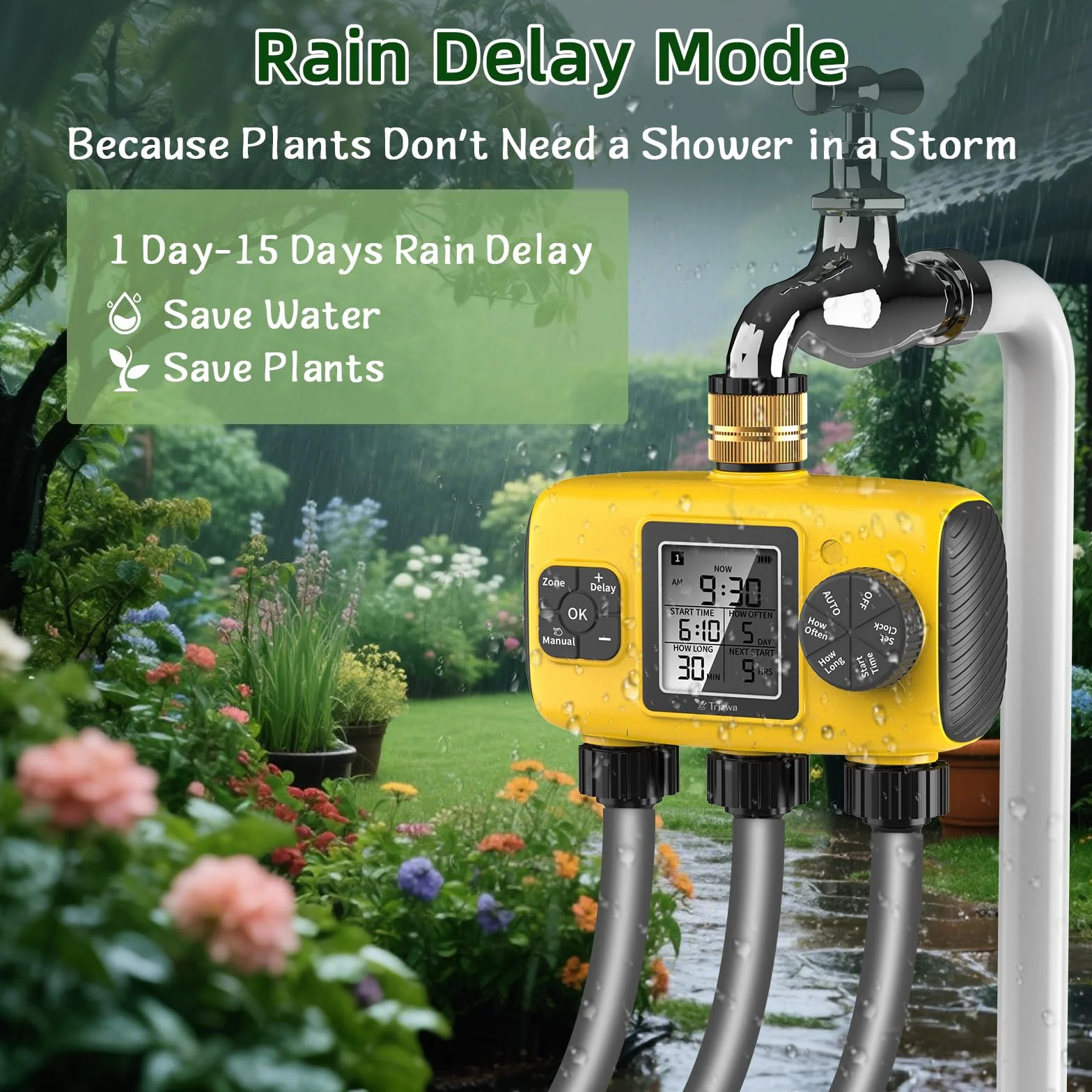 Programmateur Arrosage Automatique 3 Sorties IP55 Jardin