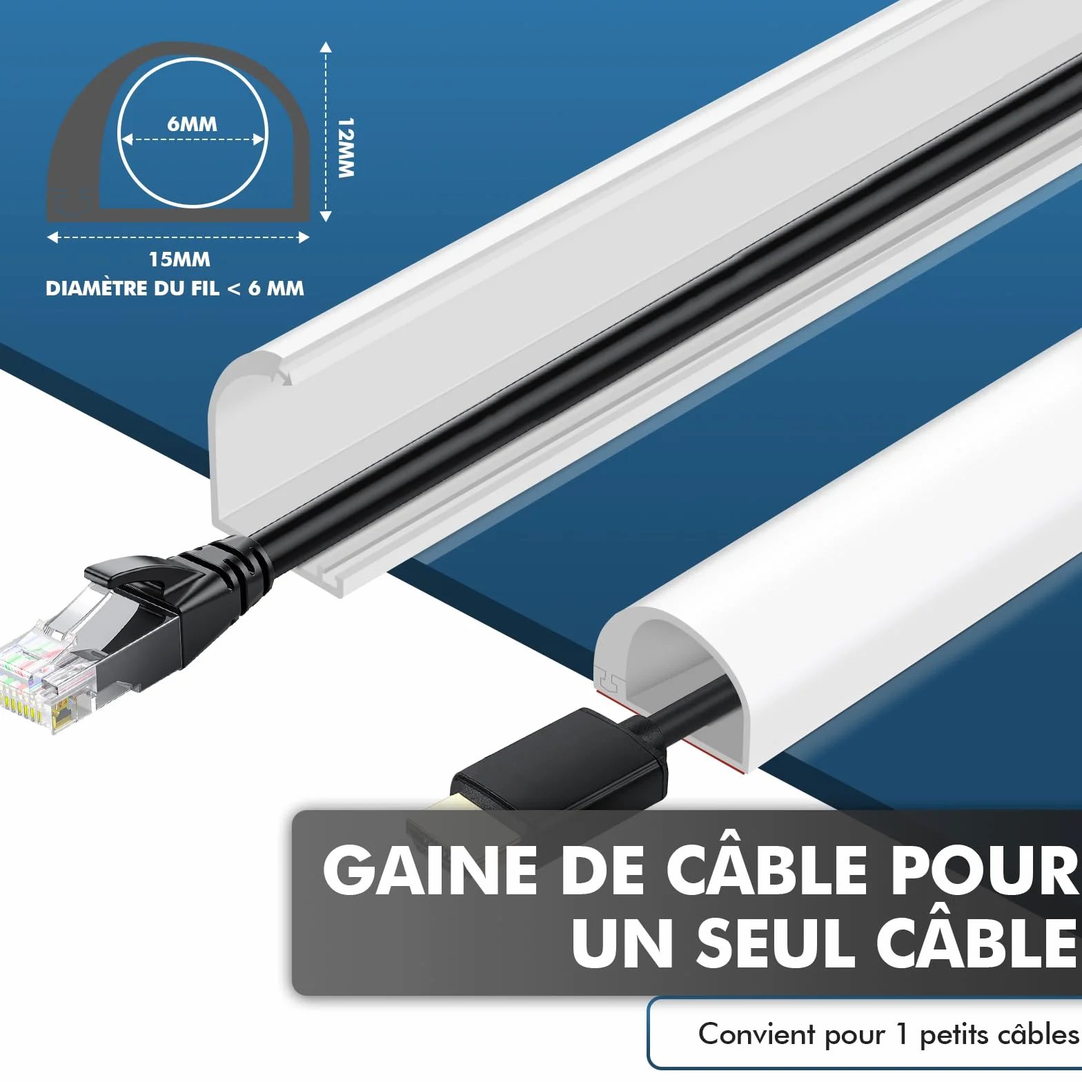 Shinfly 1m Mini Blanc Goulotte Passe Cable Auto-Adhésif Flexible Silicone Gestion Câbles Muraux
