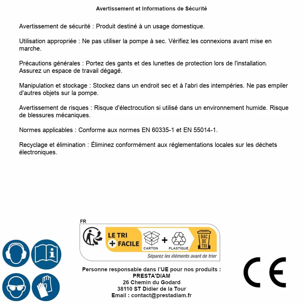 Pompe 3 turbine 900W Surface