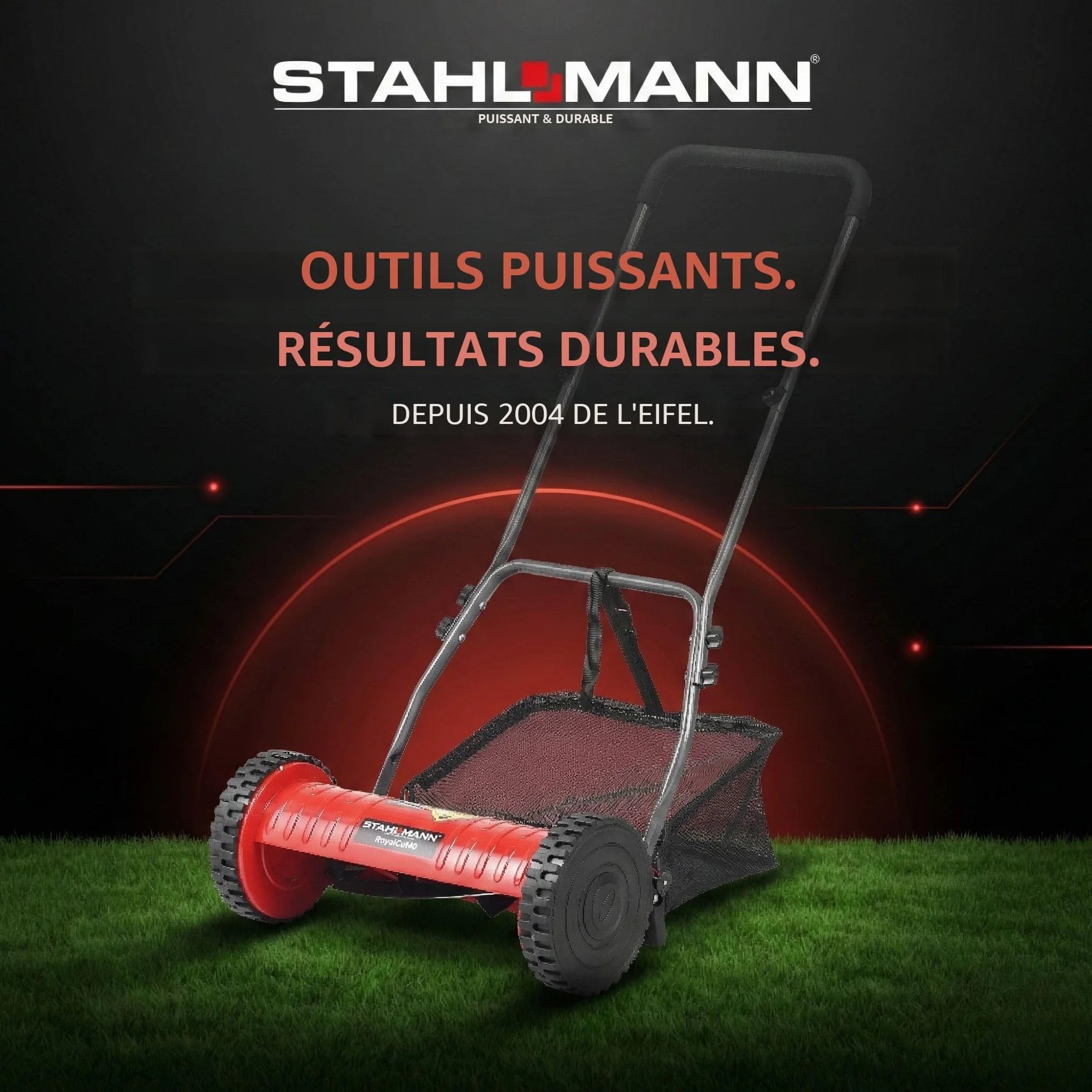 STAHLMANN RoyalCut Tondeuse hélicoïdale 40 cm 32 L 4 niveaux