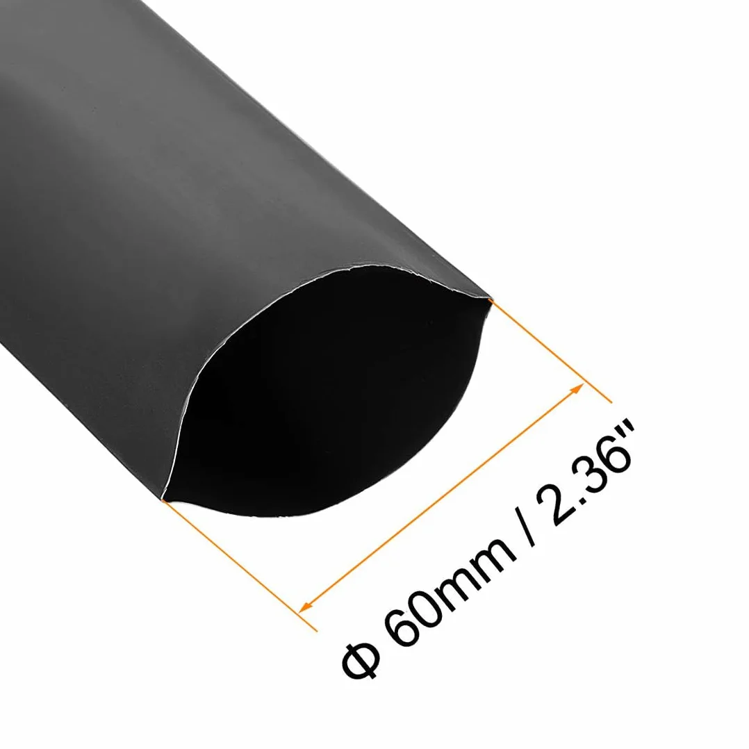 Unifizz Tube thermorétractable 60 mm 98 mm 2:1 1 m noir