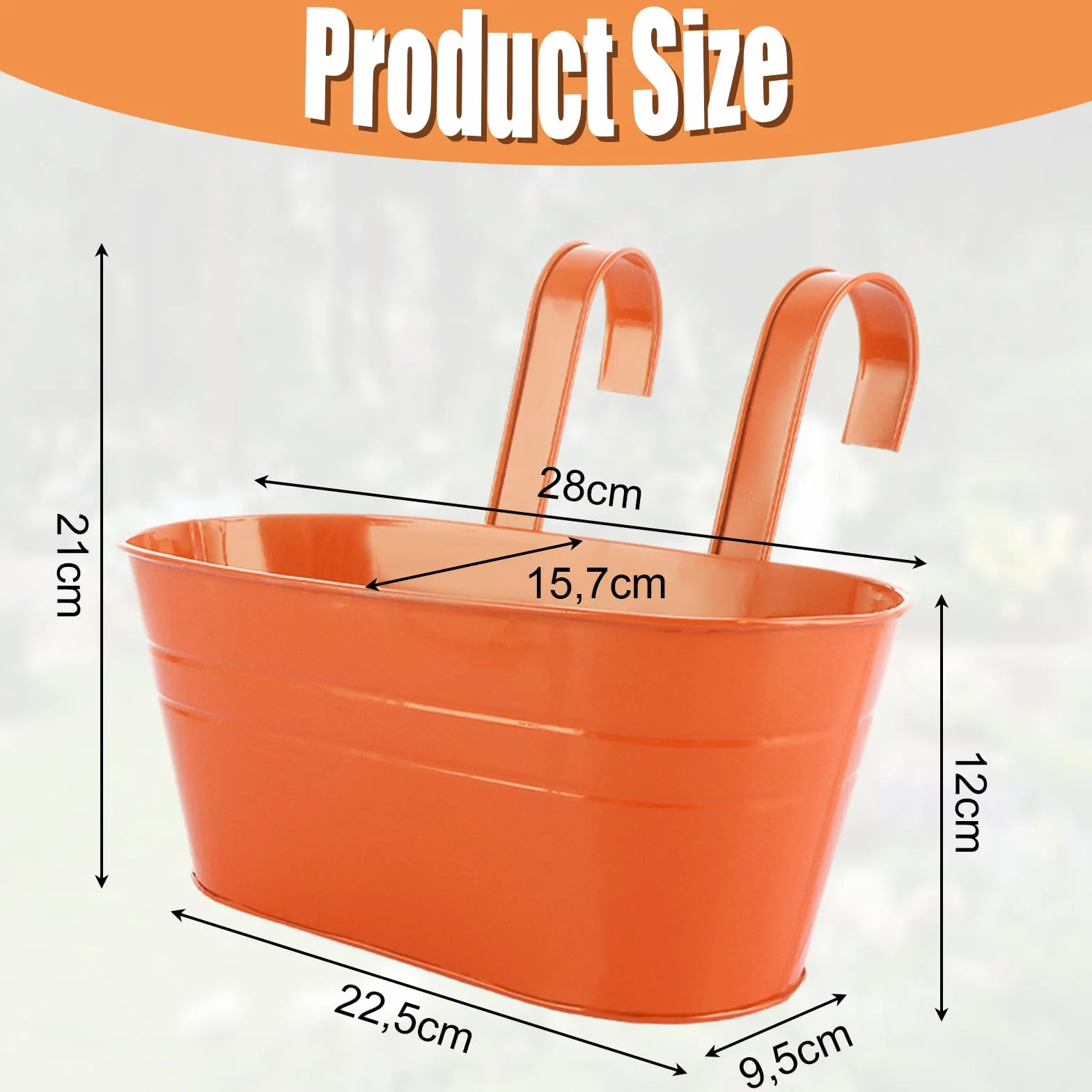 Lot de 6 pots de fleurs suspendus en métal 27,5 cm Multicolore