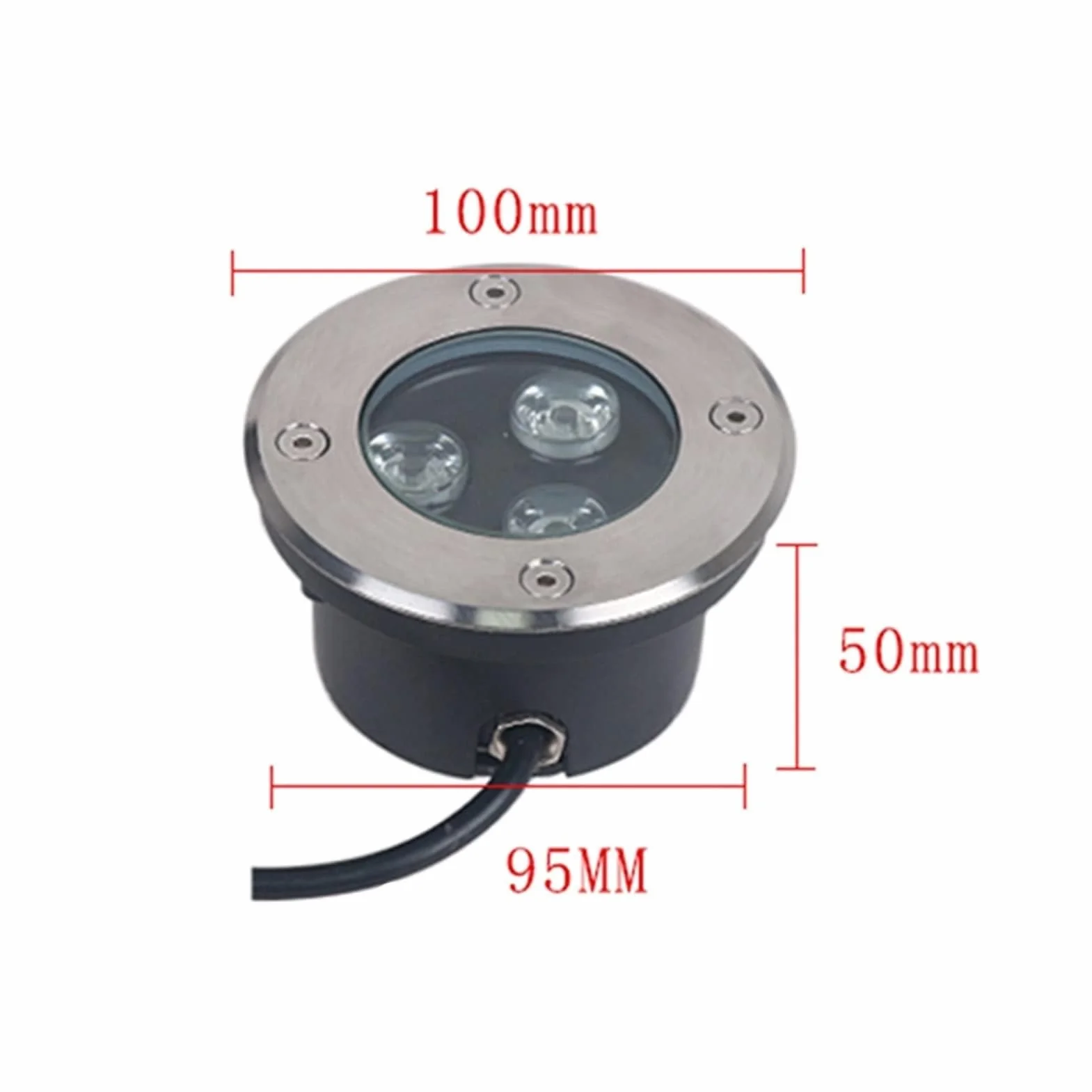 Spots LED Ultra-Fins Étanches IP68 3W Lot de 4 Éclairage Encastré Piscine Jardin Terrasse 110-230V Warm White