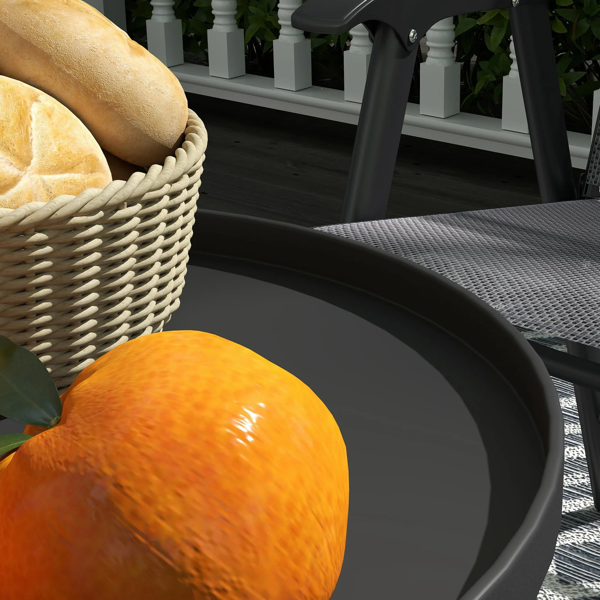 Outsunny Petite Table d'appoint Ronde 2 Niveaux Table de Jardin Métal Noir